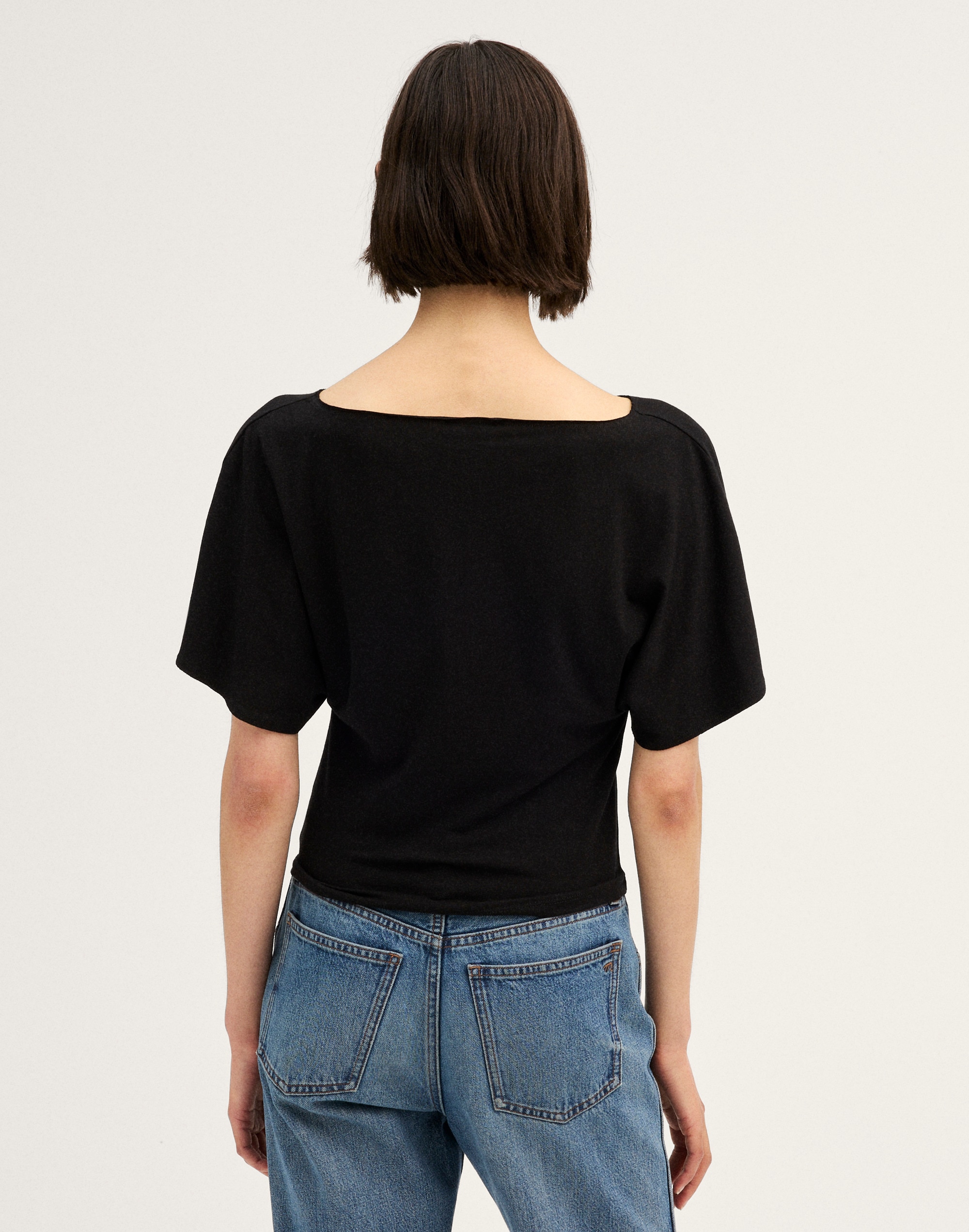 Boatneck Dolman-Sleeve Top
