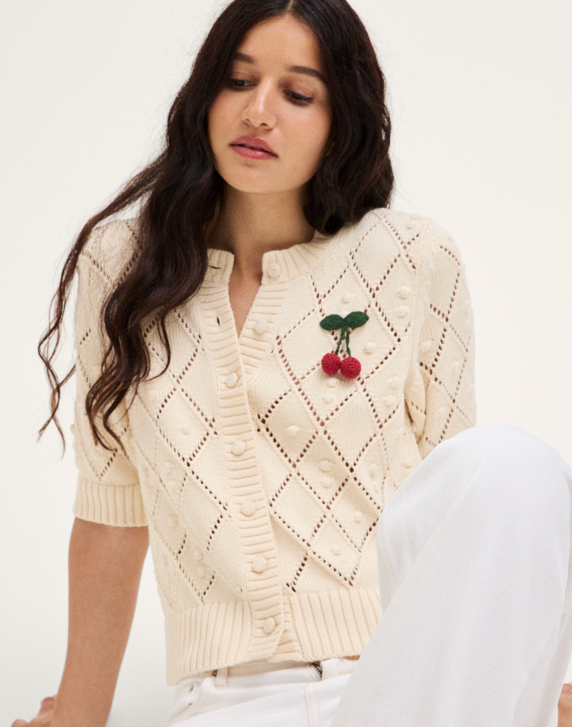 Bauble Pointelle-Stitch Cardigan