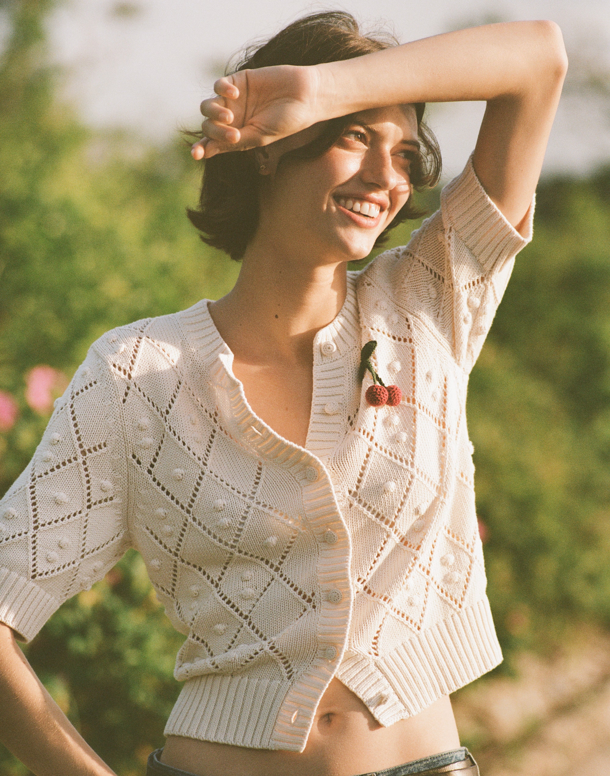 Bauble Pointelle-Stitch Cardigan