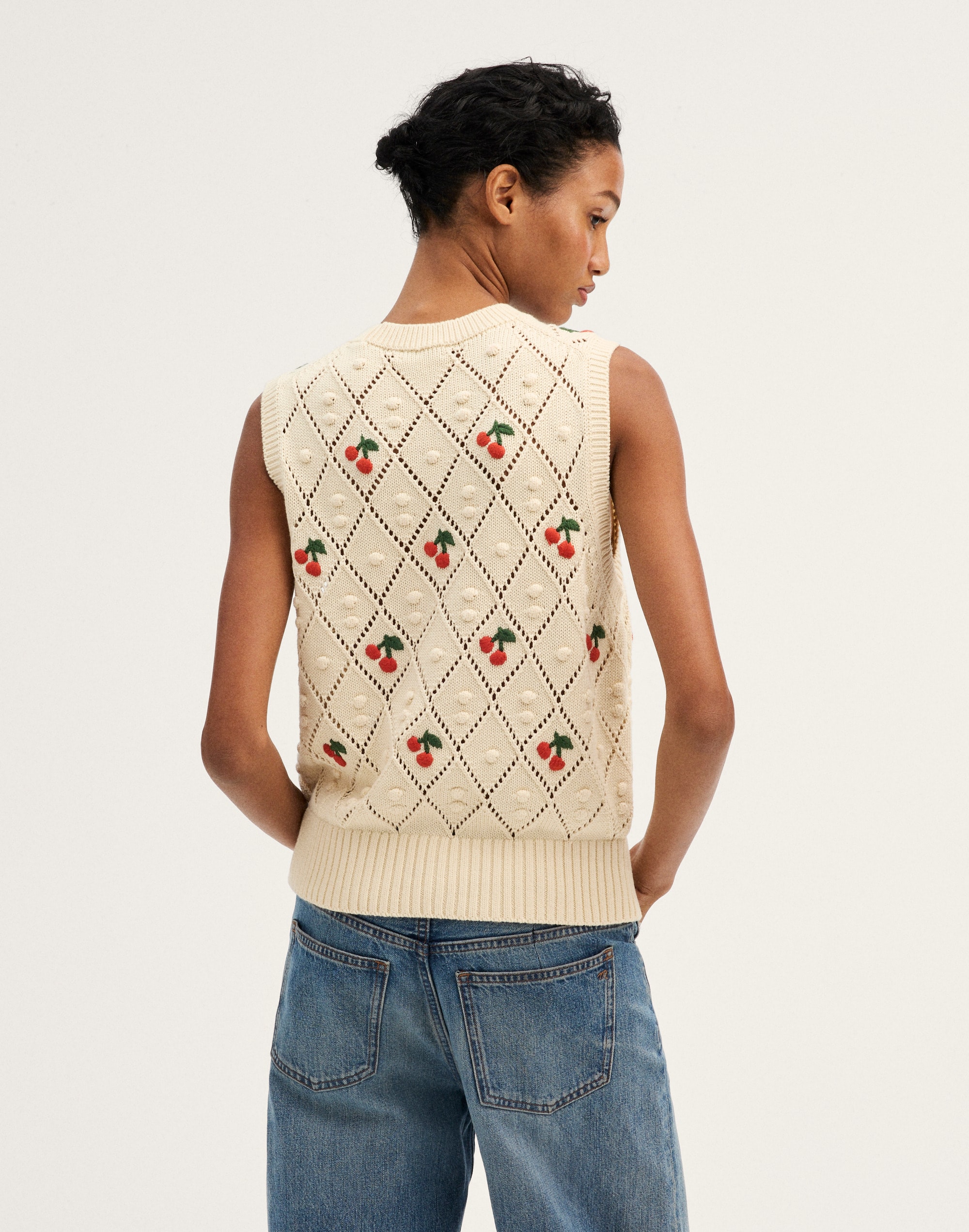 Bauble Pointelle-Stitch Sweater Vest
