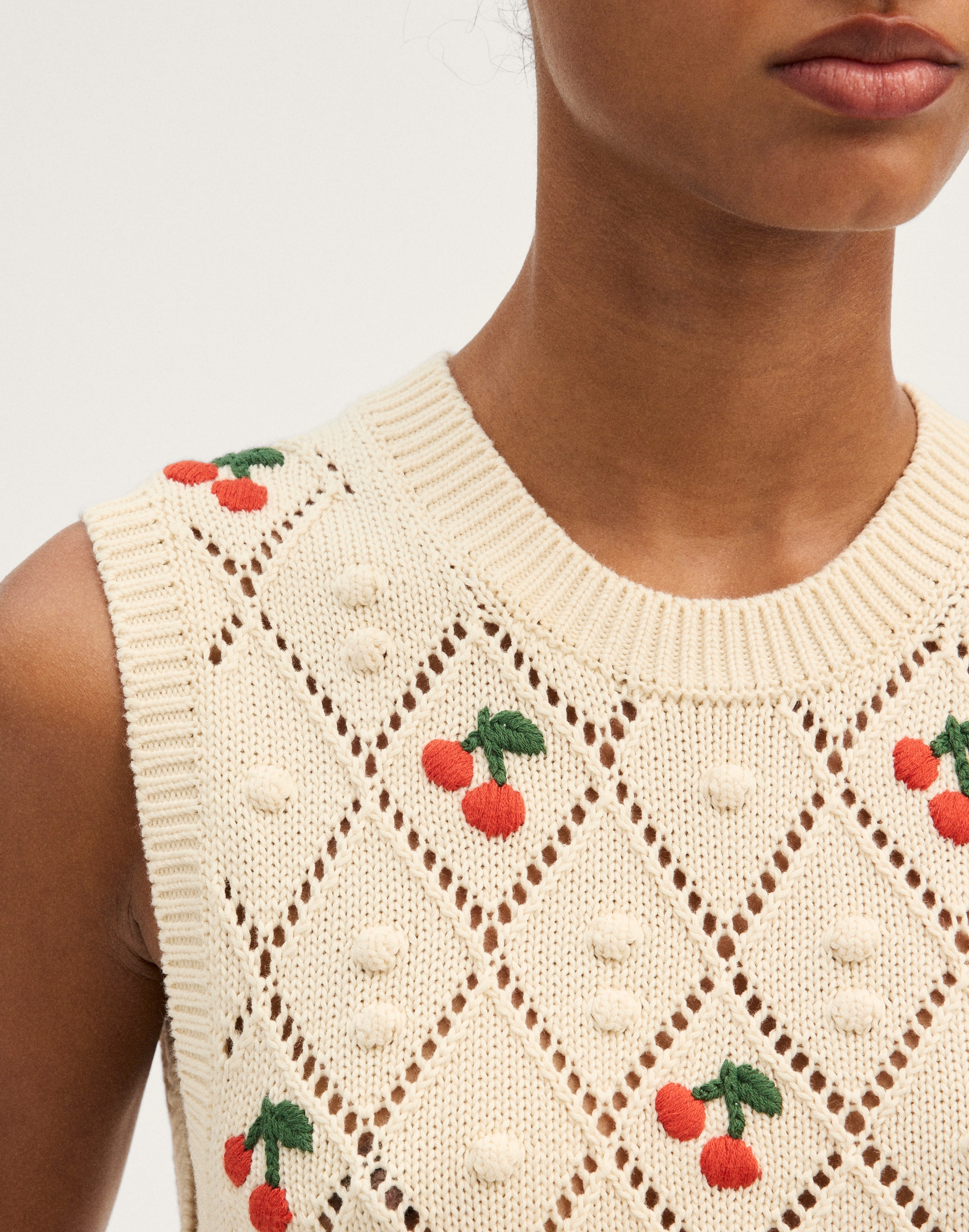 Bauble Pointelle-Stitch Sweater Vest