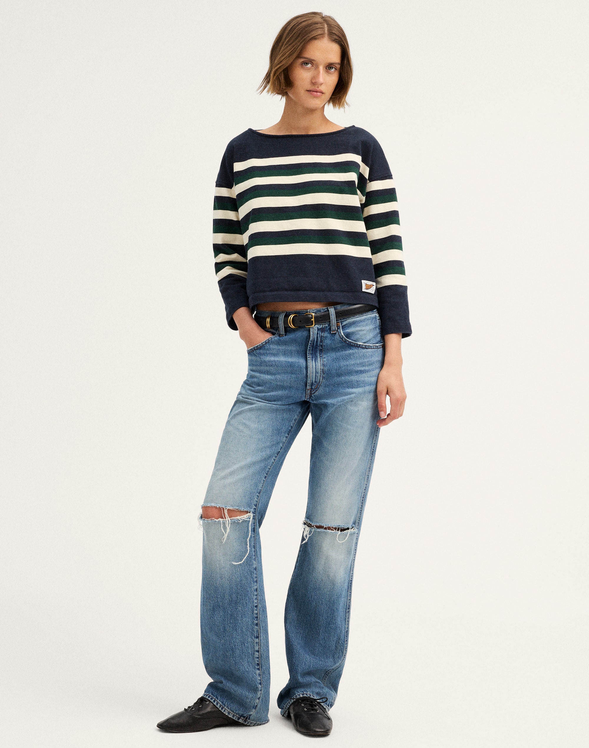 The Rugby Boatneck Long-Sleeve Tee in Club Cotton