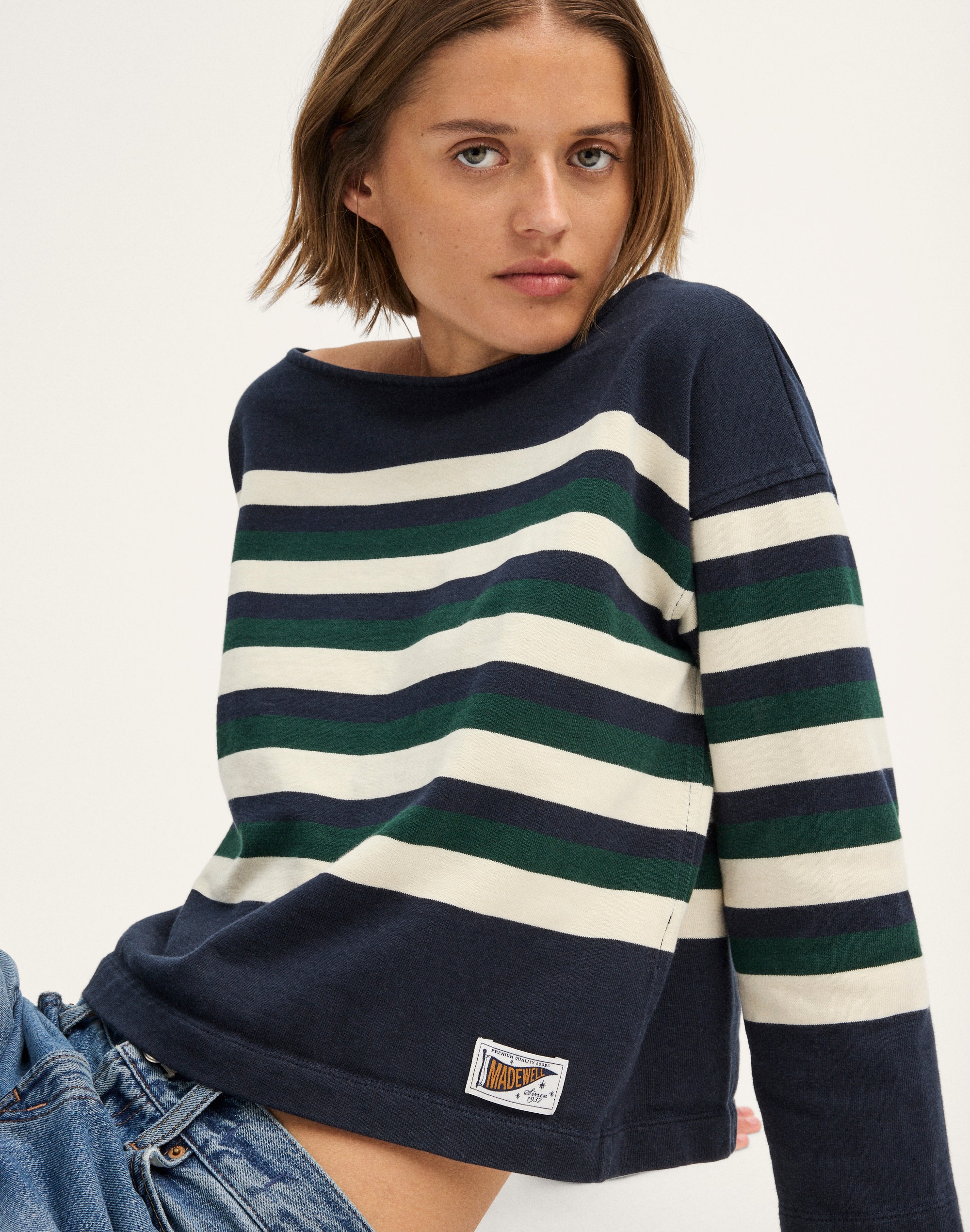 The Rugby Boatneck Long-Sleeve Tee in Club Cotton