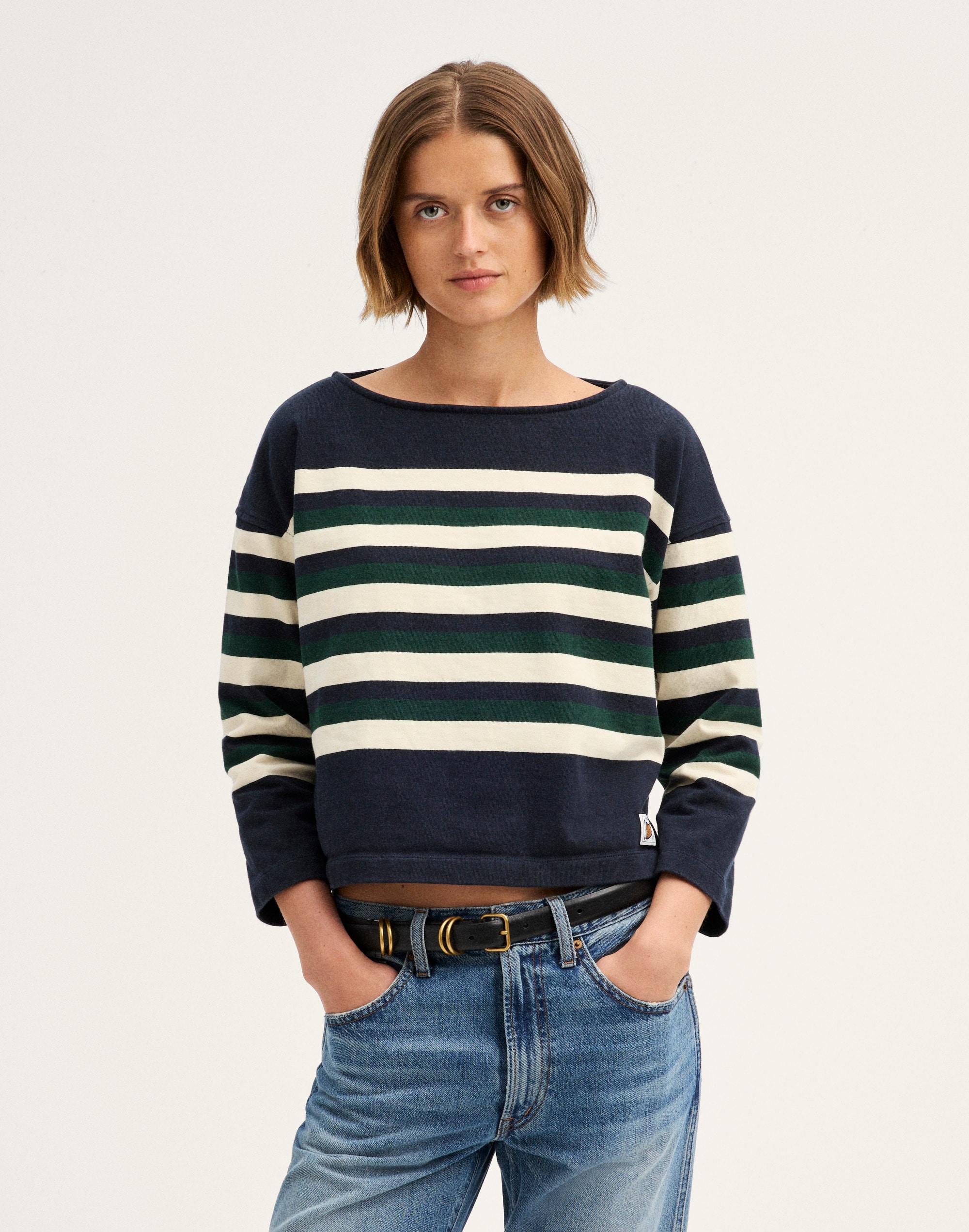The Rugby Boatneck Long-Sleeve Tee in Club Cotton