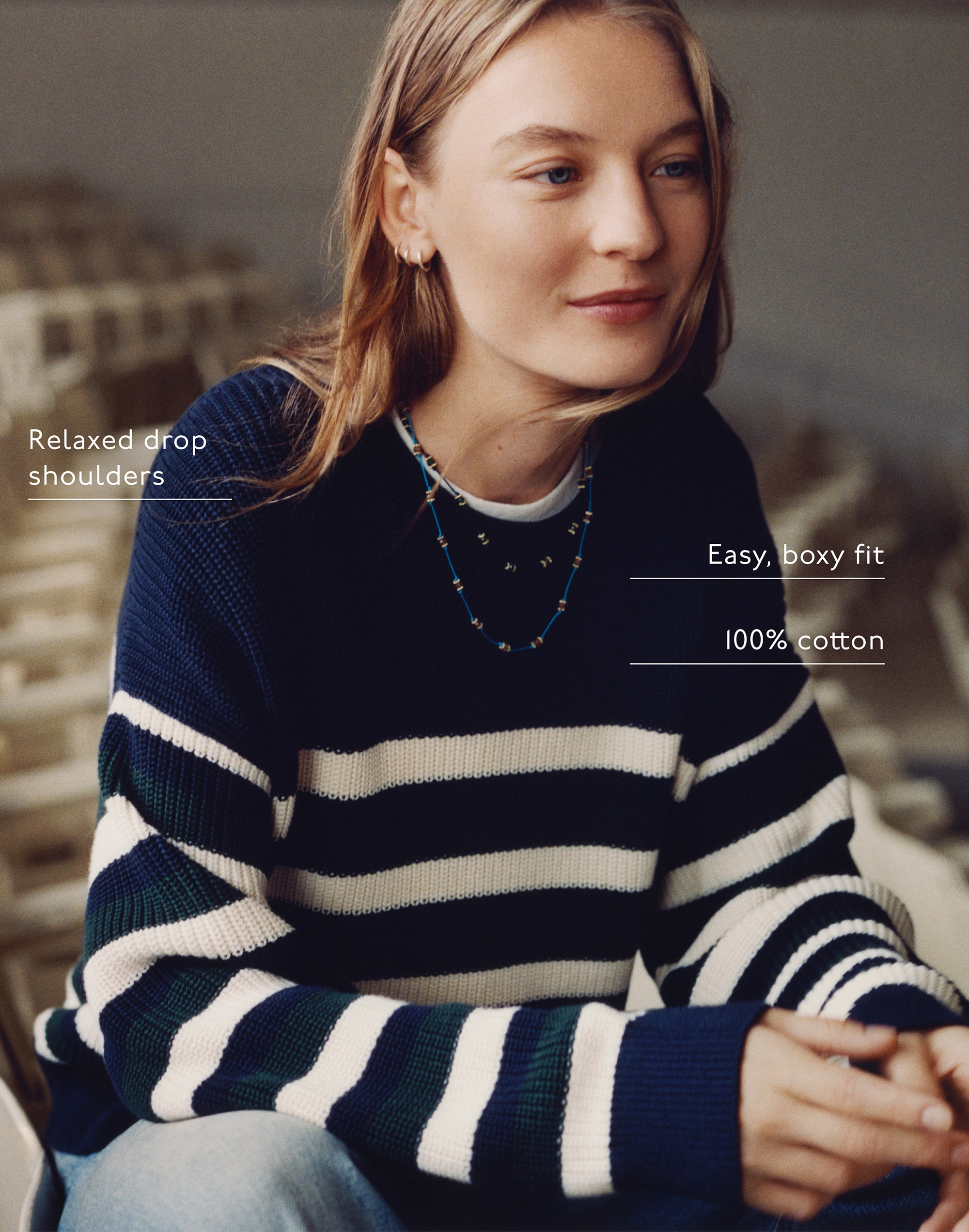 The Arden Crewneck Sweater in 100% Cotton
