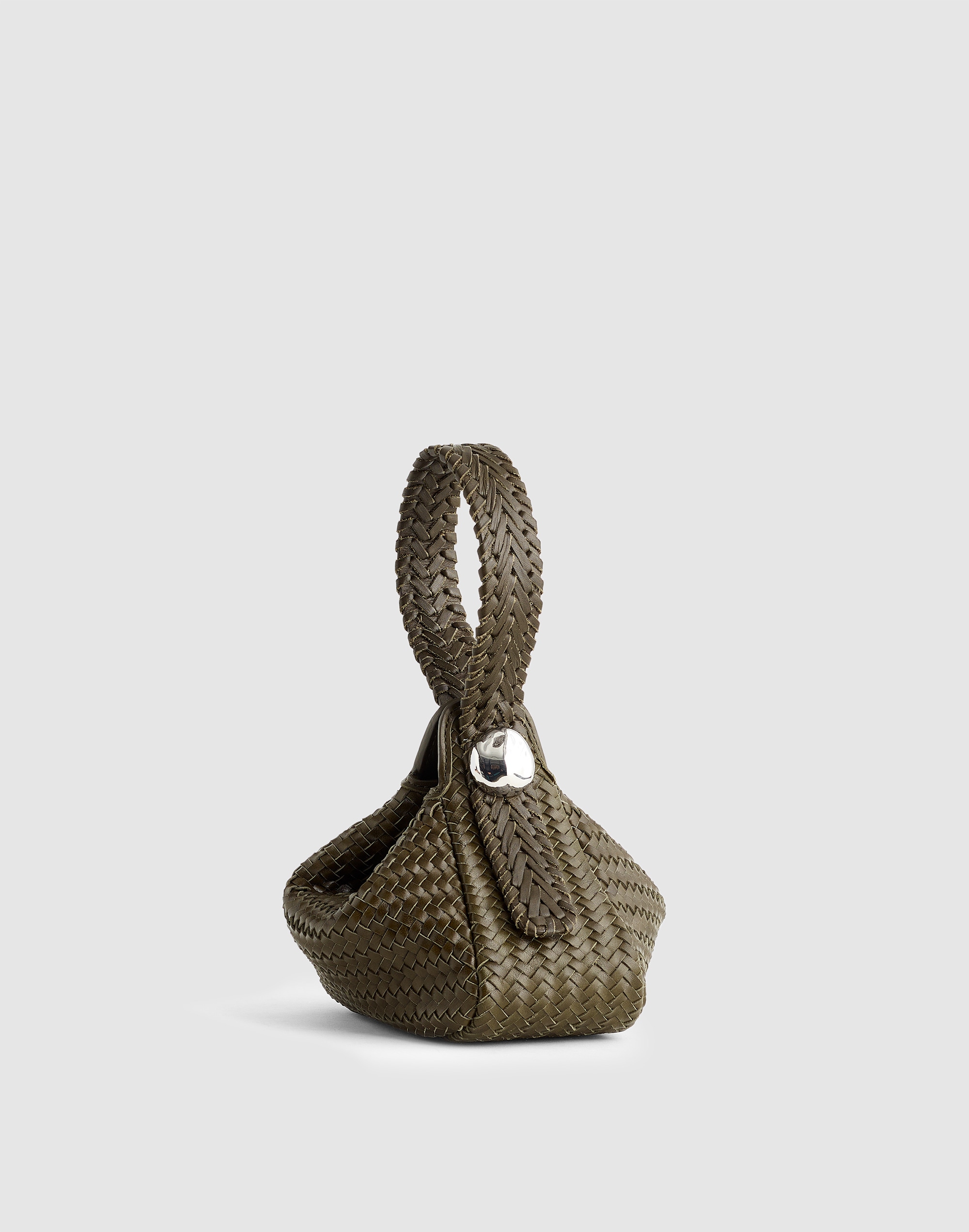 The Sculpted Metal Wristlet Bag