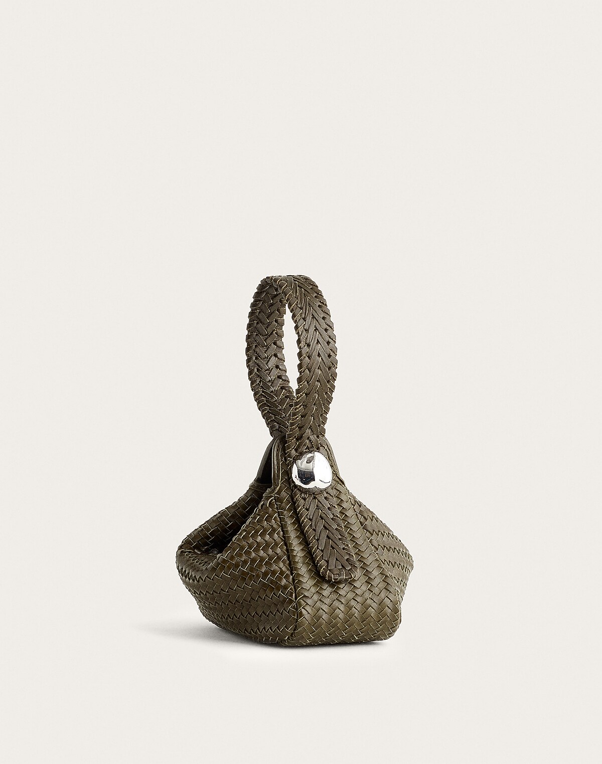 The Sculpted Metal Wristlet Bag