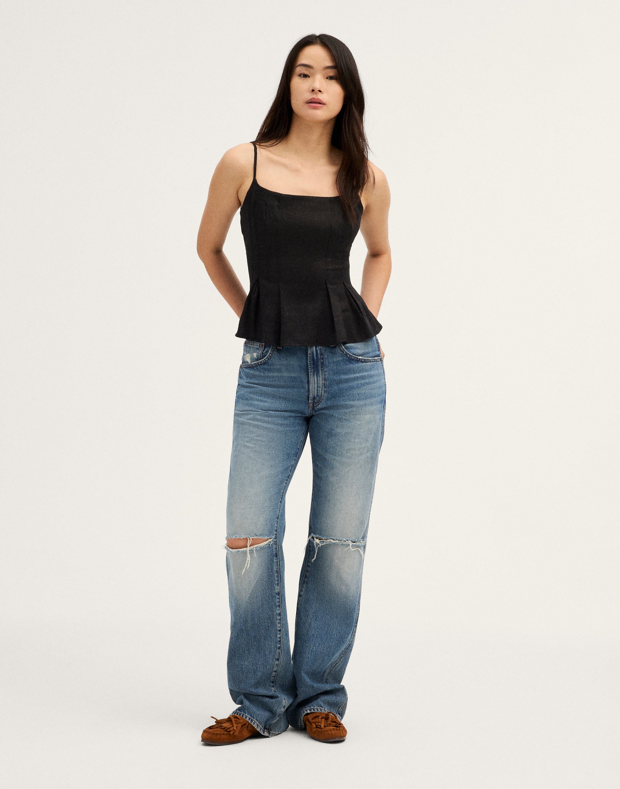 Darted Peplum Cami Top