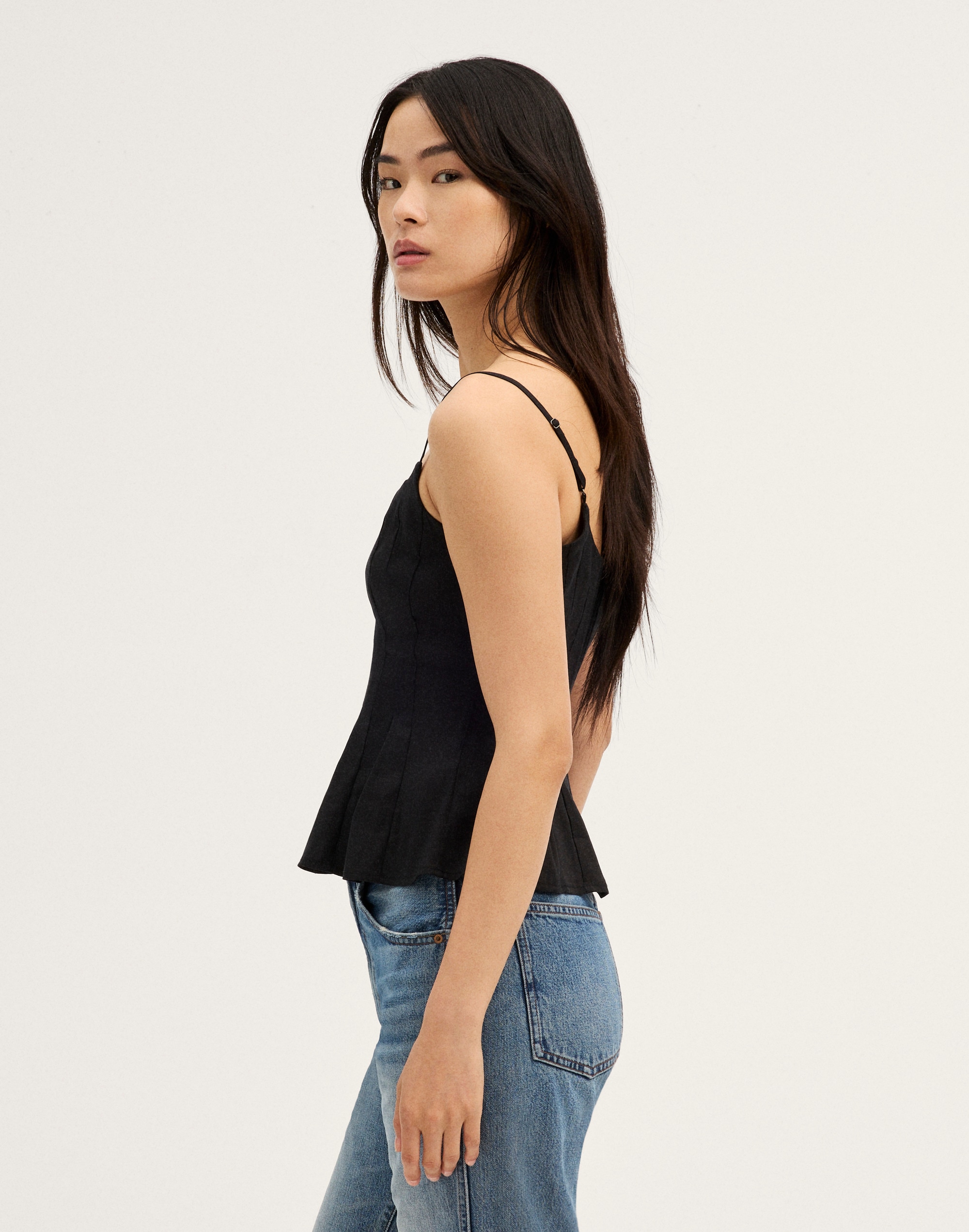Darted Peplum Cami Top