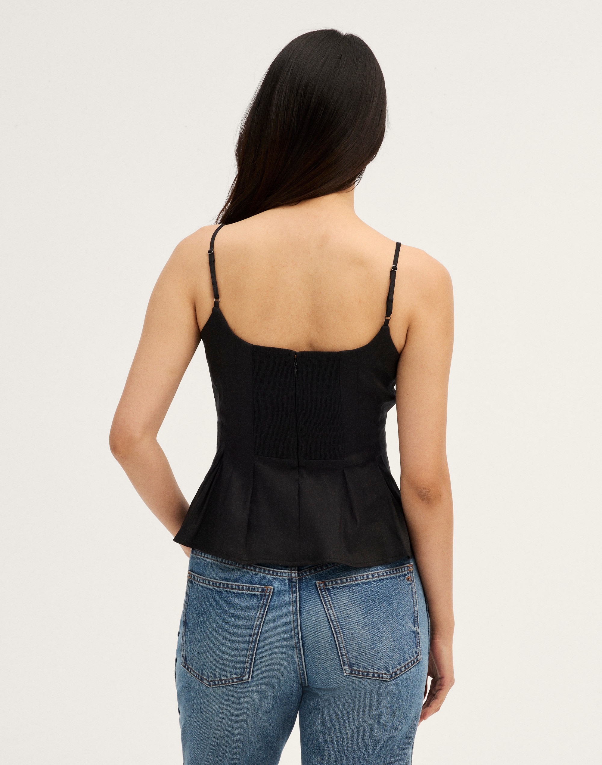 Darted Peplum Cami Top