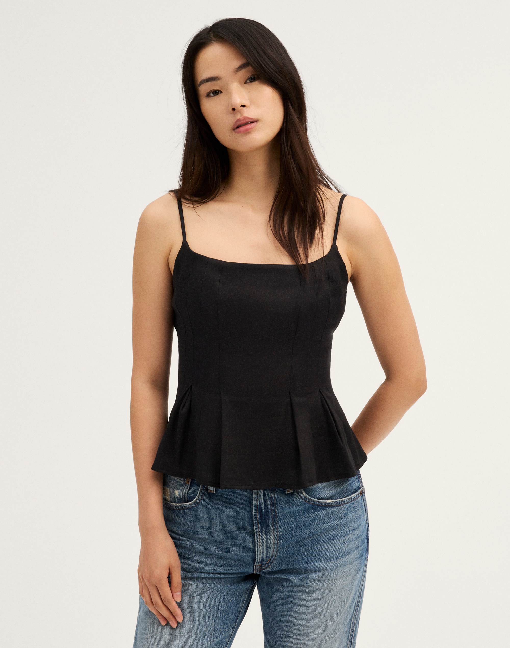 Darted Peplum Cami Top