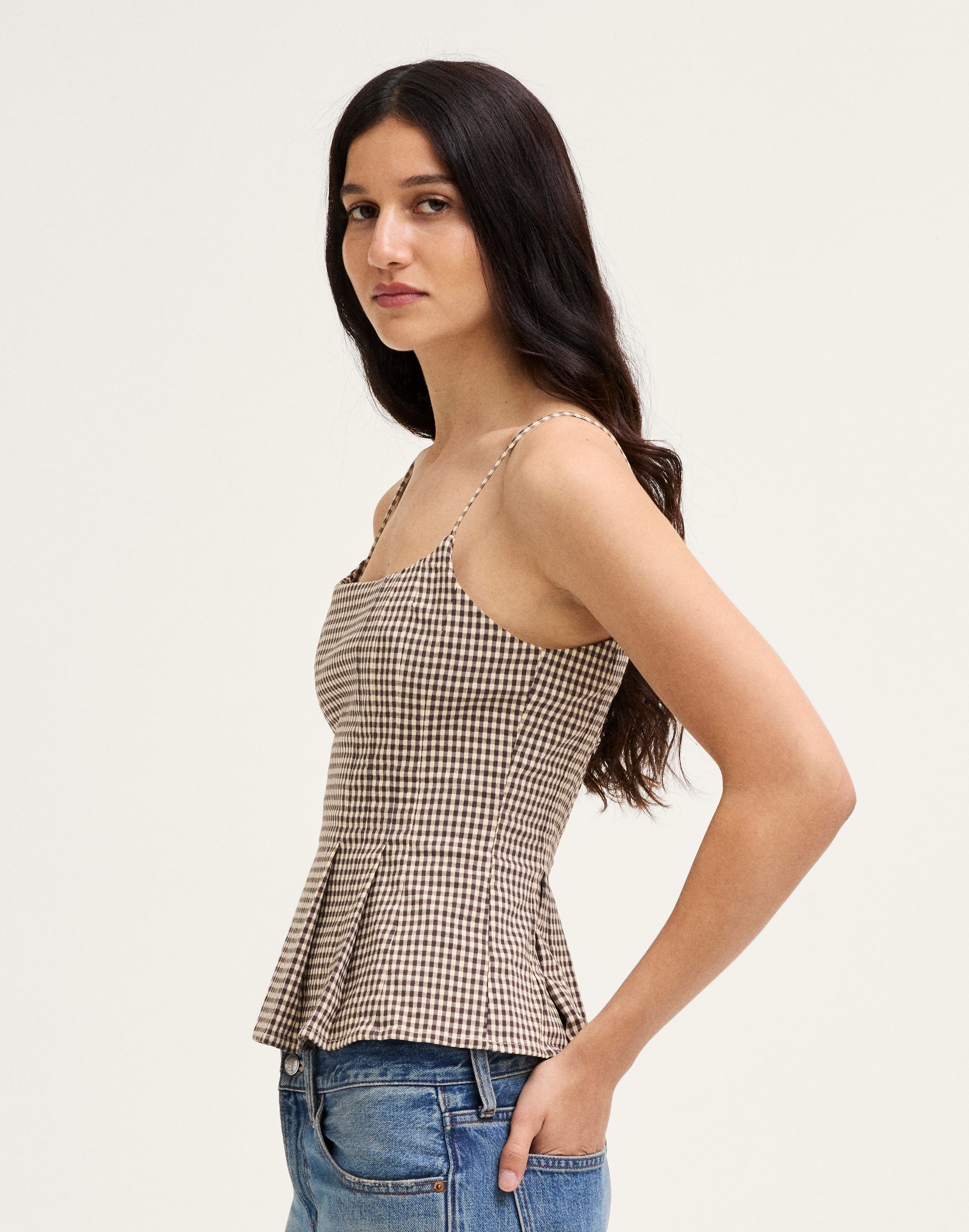 Darted Peplum Cami Top