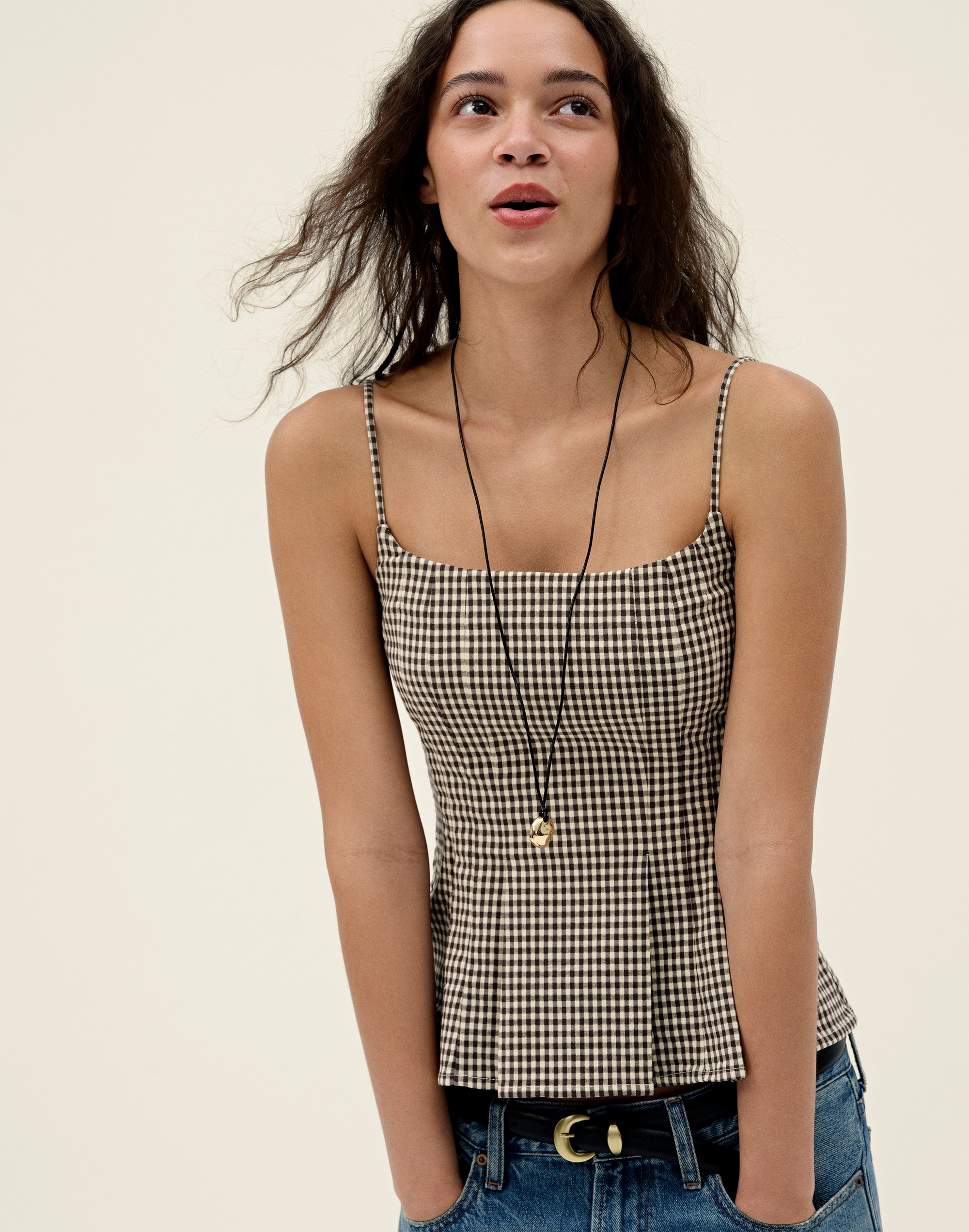 Darted Peplum Cami Top