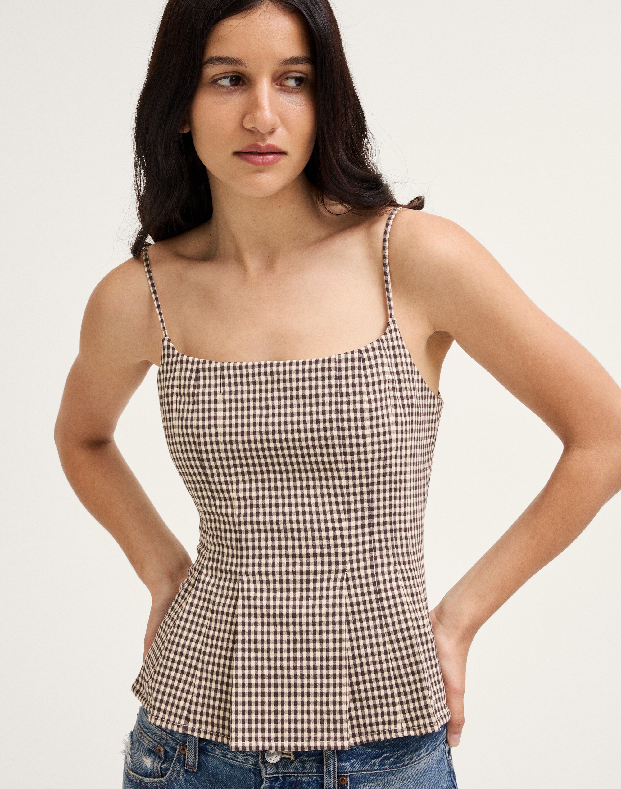 Darted Peplum Cami Top