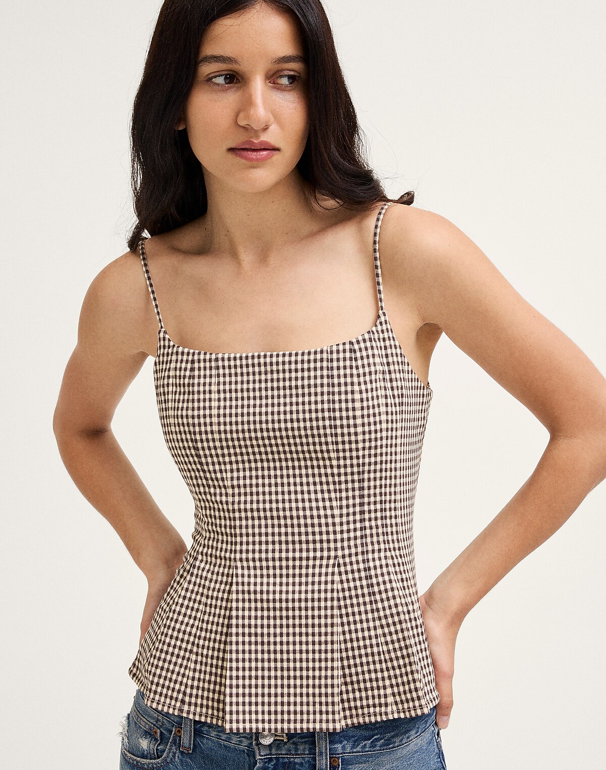 Darted Peplum Cami Top
