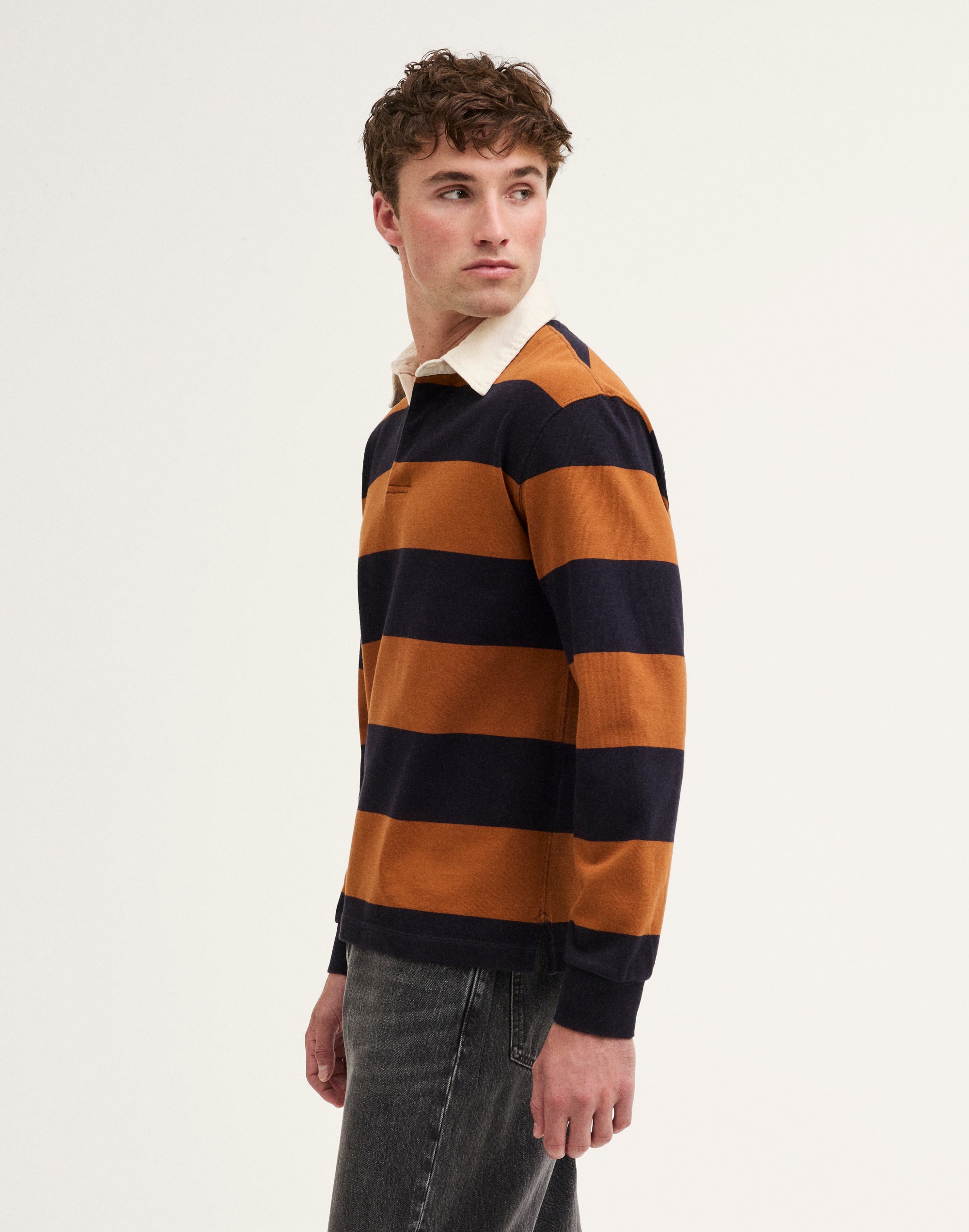 Long-Sleeve Boxy Polo Shirt