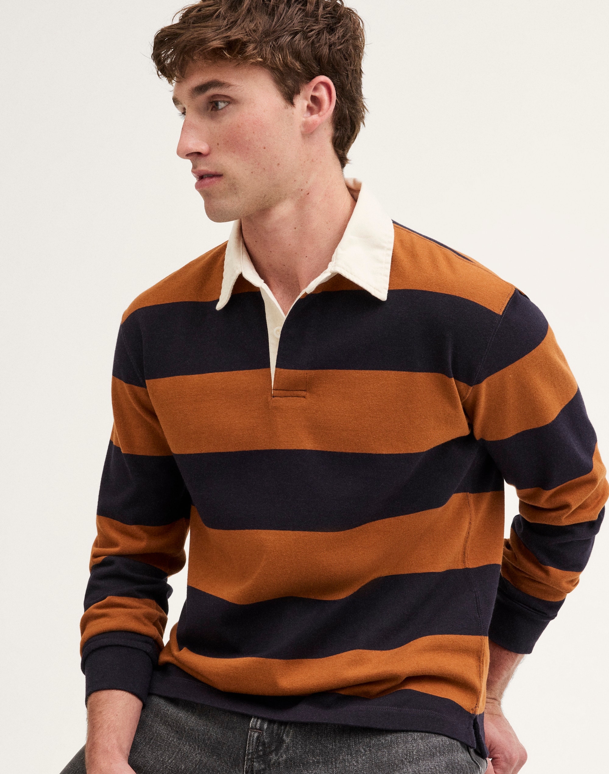Long-Sleeve Boxy Polo Shirt