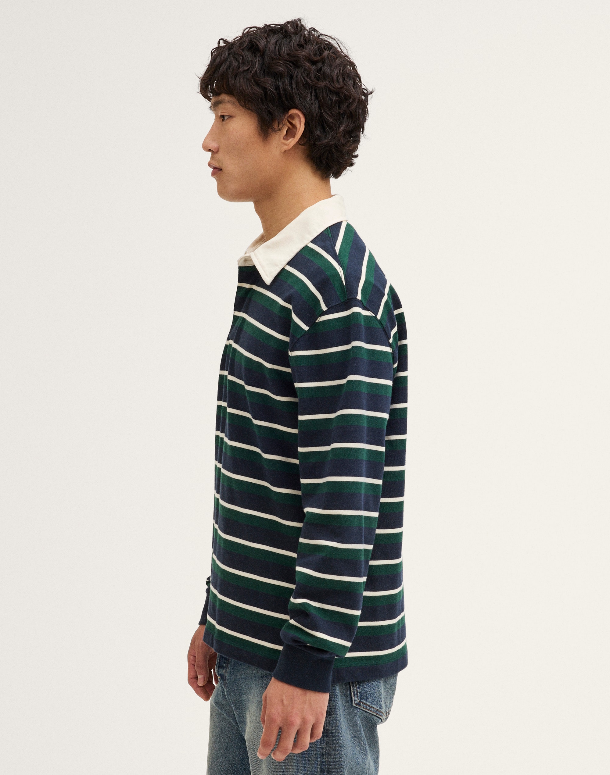 Long-Sleeve Boxy Polo Shirt