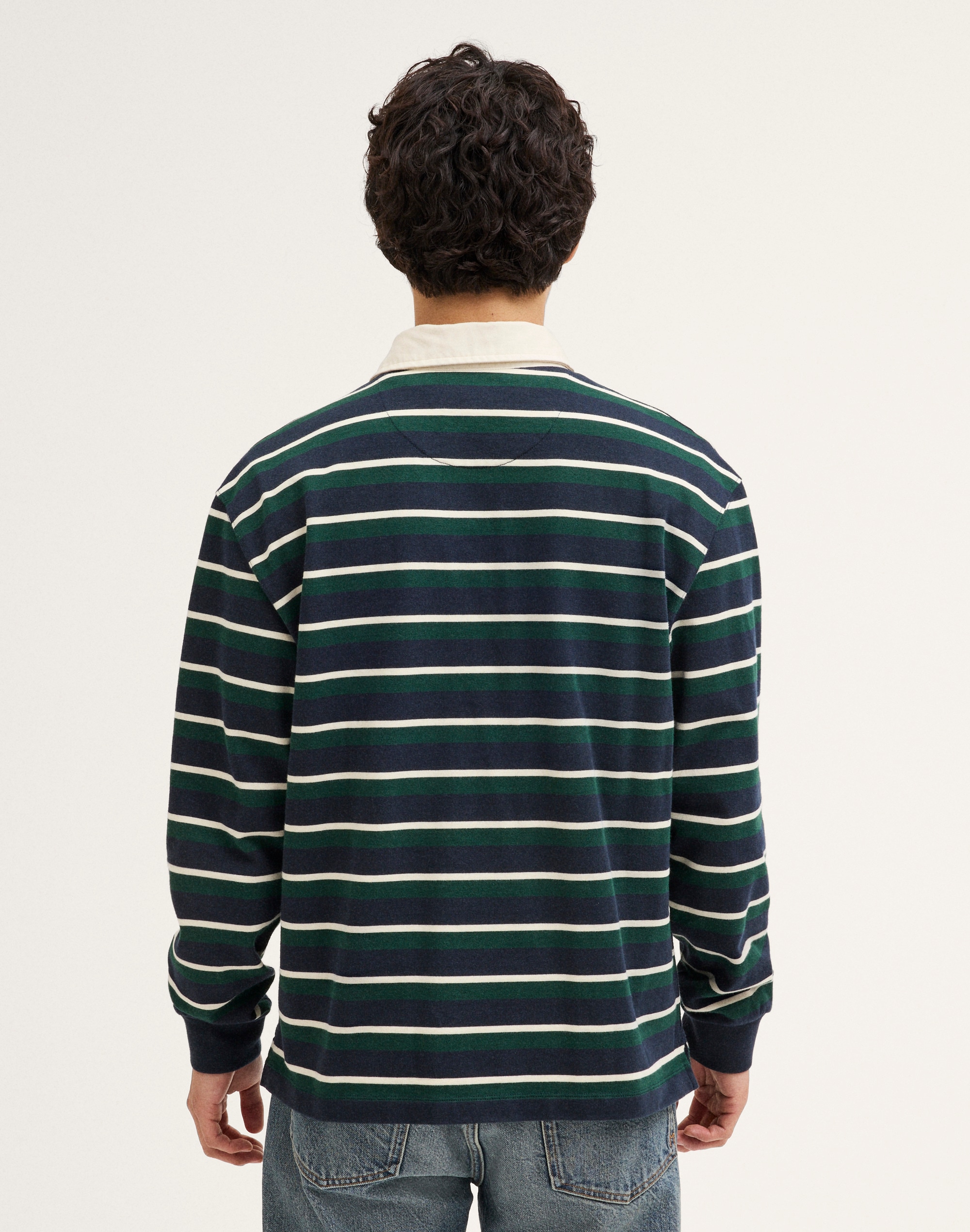 Long-Sleeve Boxy Polo Shirt