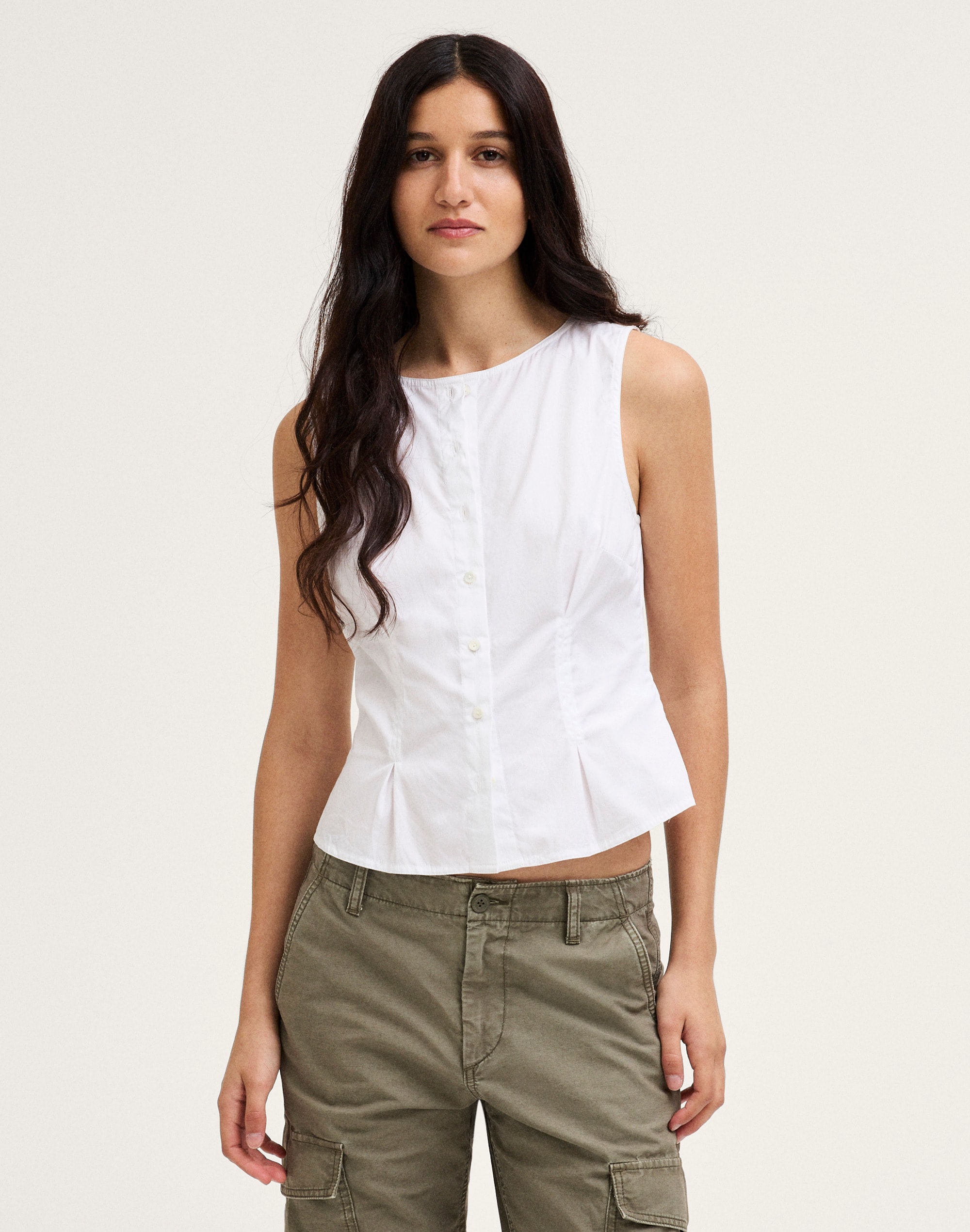 Madewell The Rosalie Sleeveless Top In White
