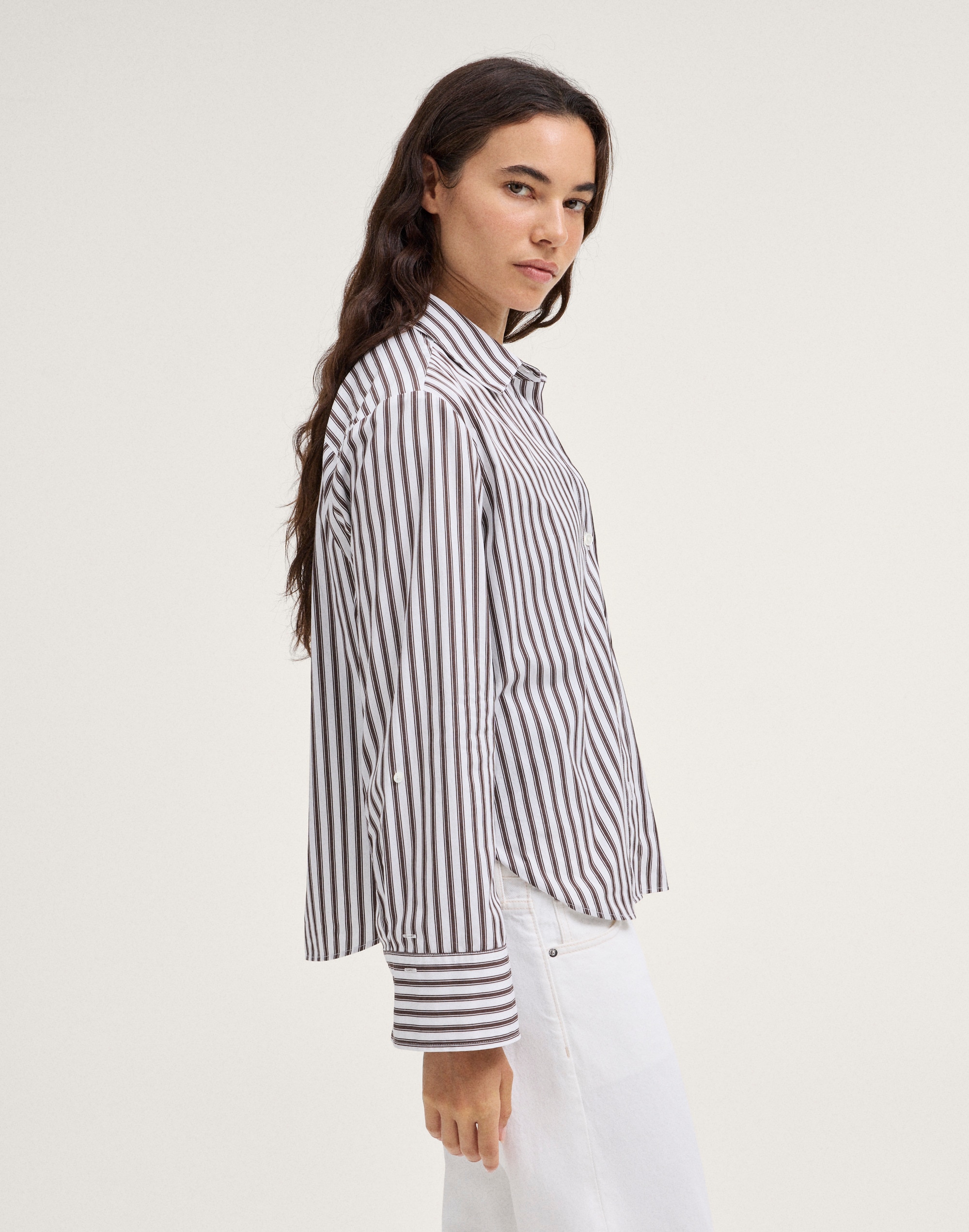 The Signature Y-Neck Shirt in Poplin