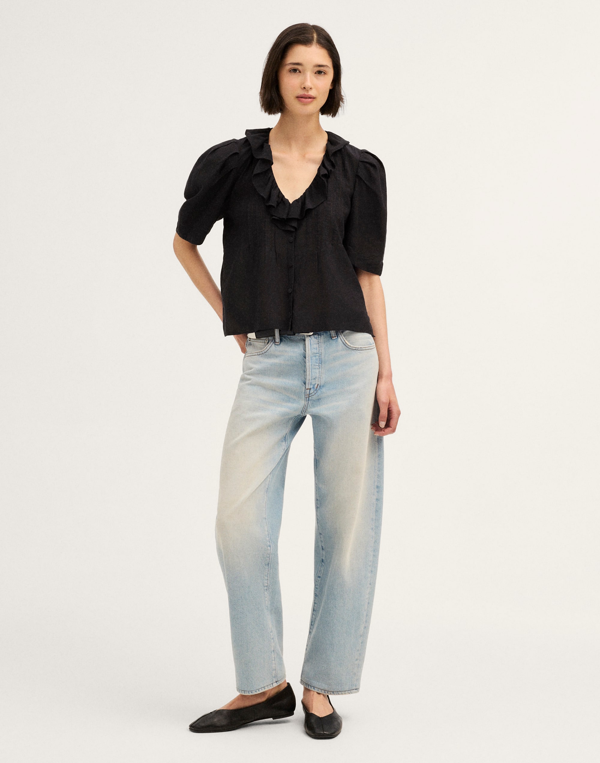 Ruffled Pintuck Top