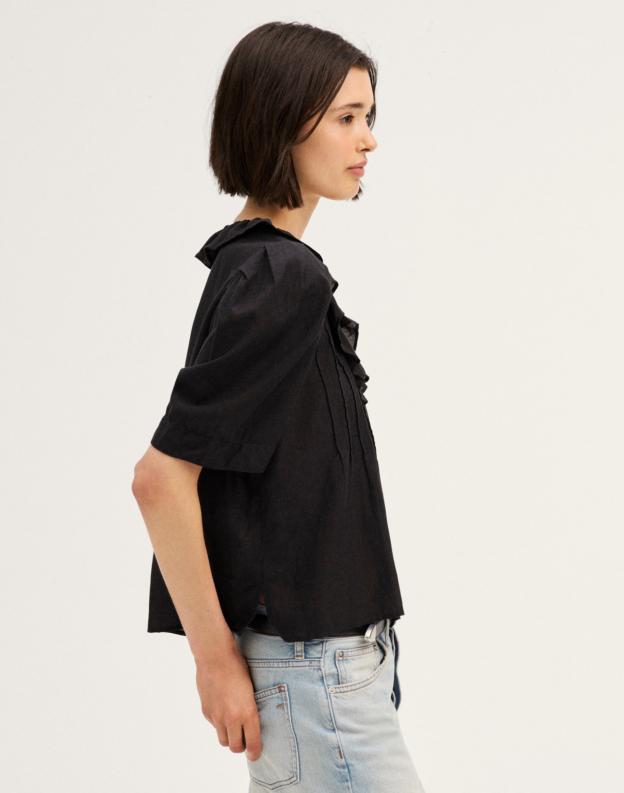 Ruffled Pintuck Top