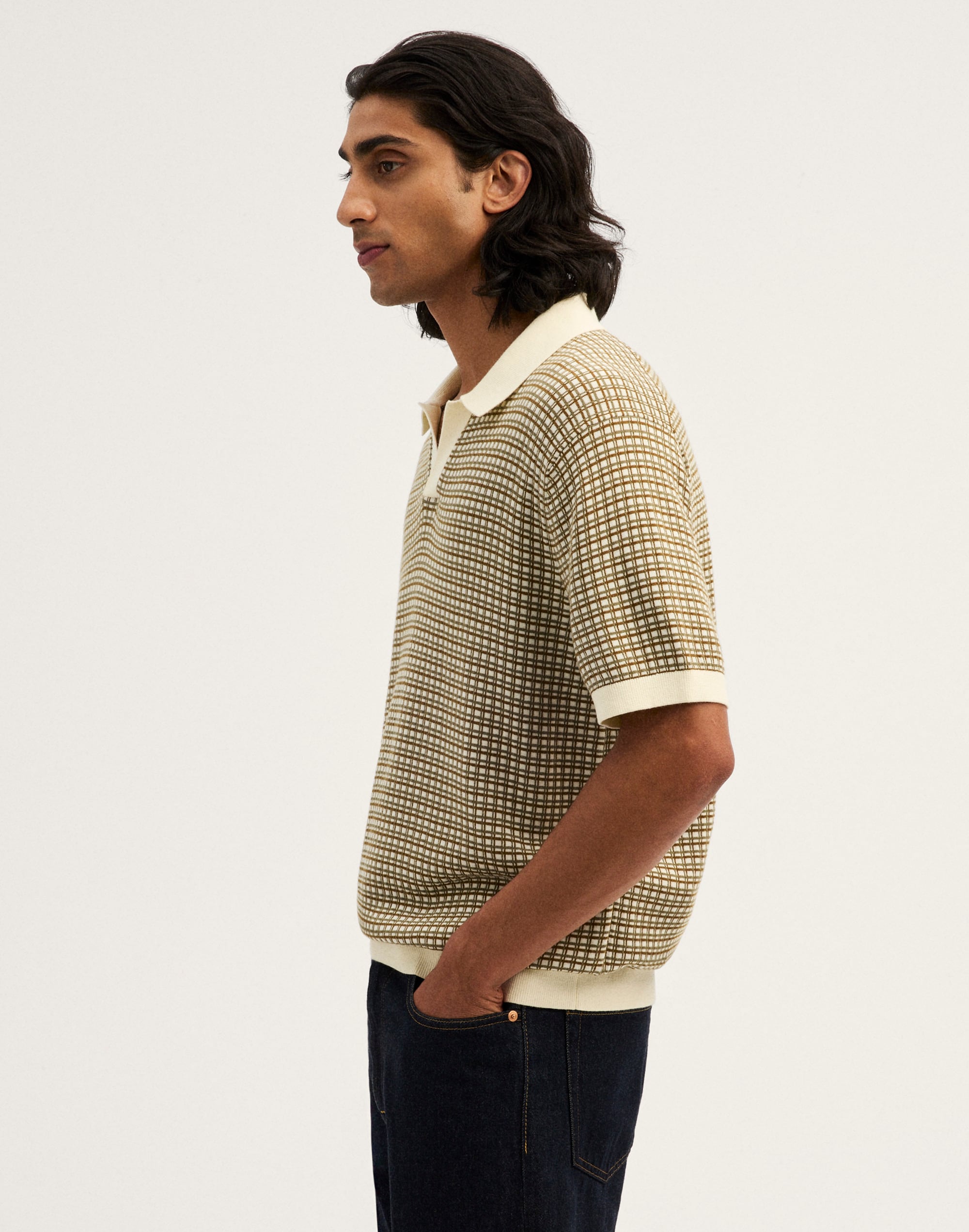 Johnny-Collar Polo Shirt