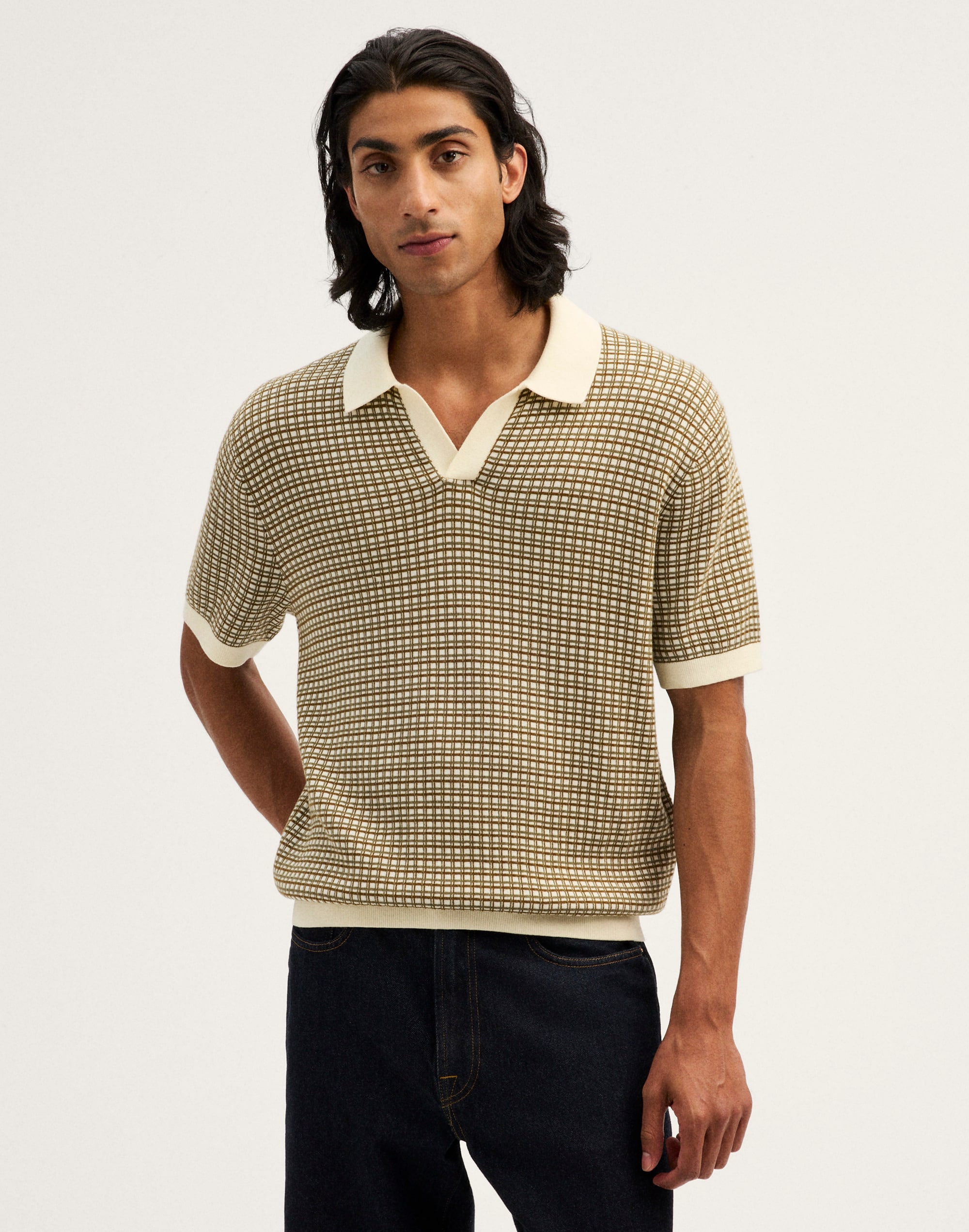 Johnny-Collar Polo Shirt