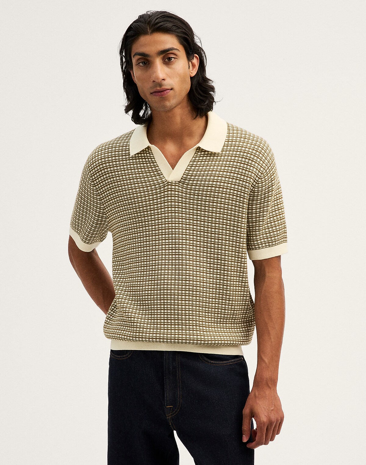 Johnny-Collar Polo Shirt