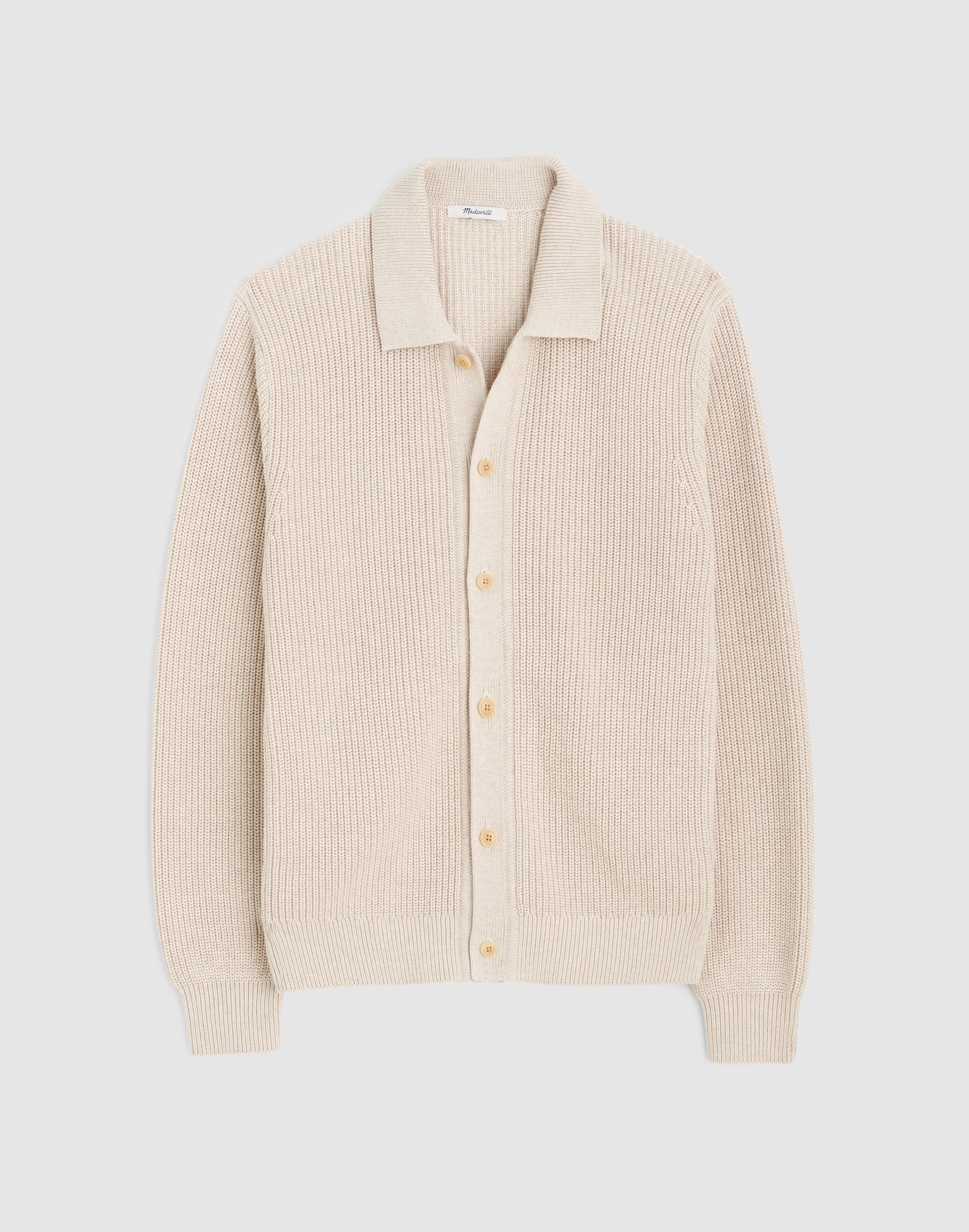 Textured-Stitch Collared Cardigan