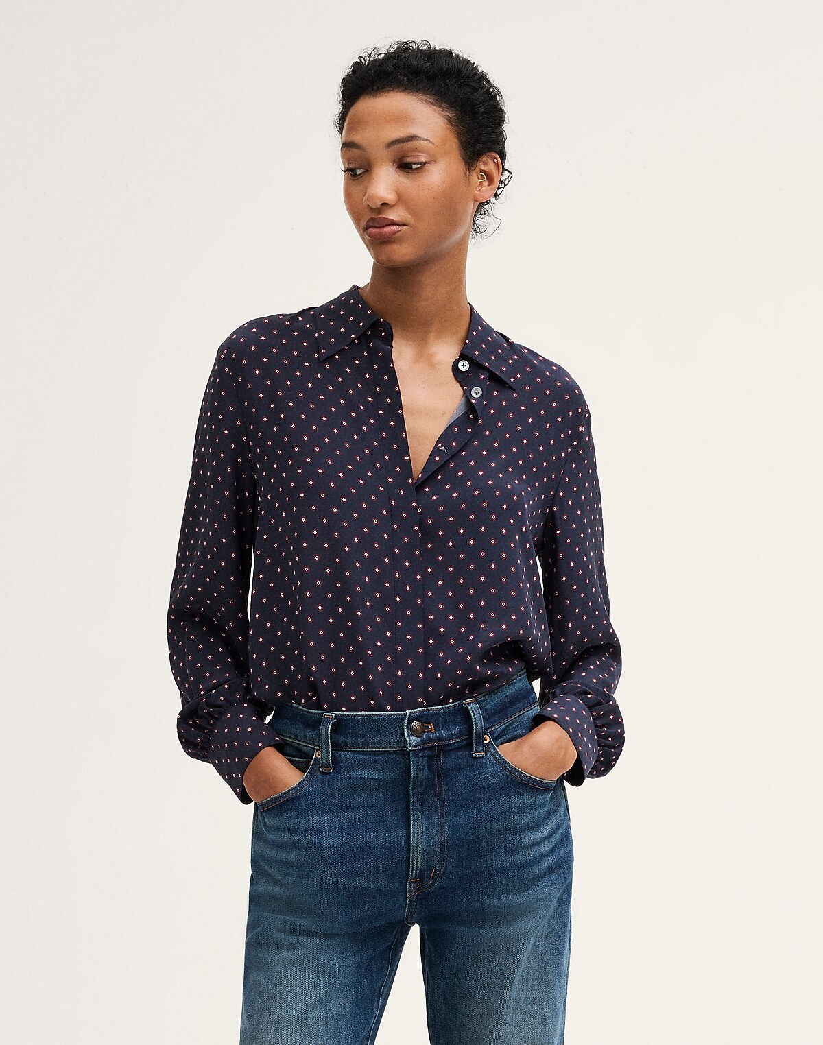 Silk Button-Up Shirt