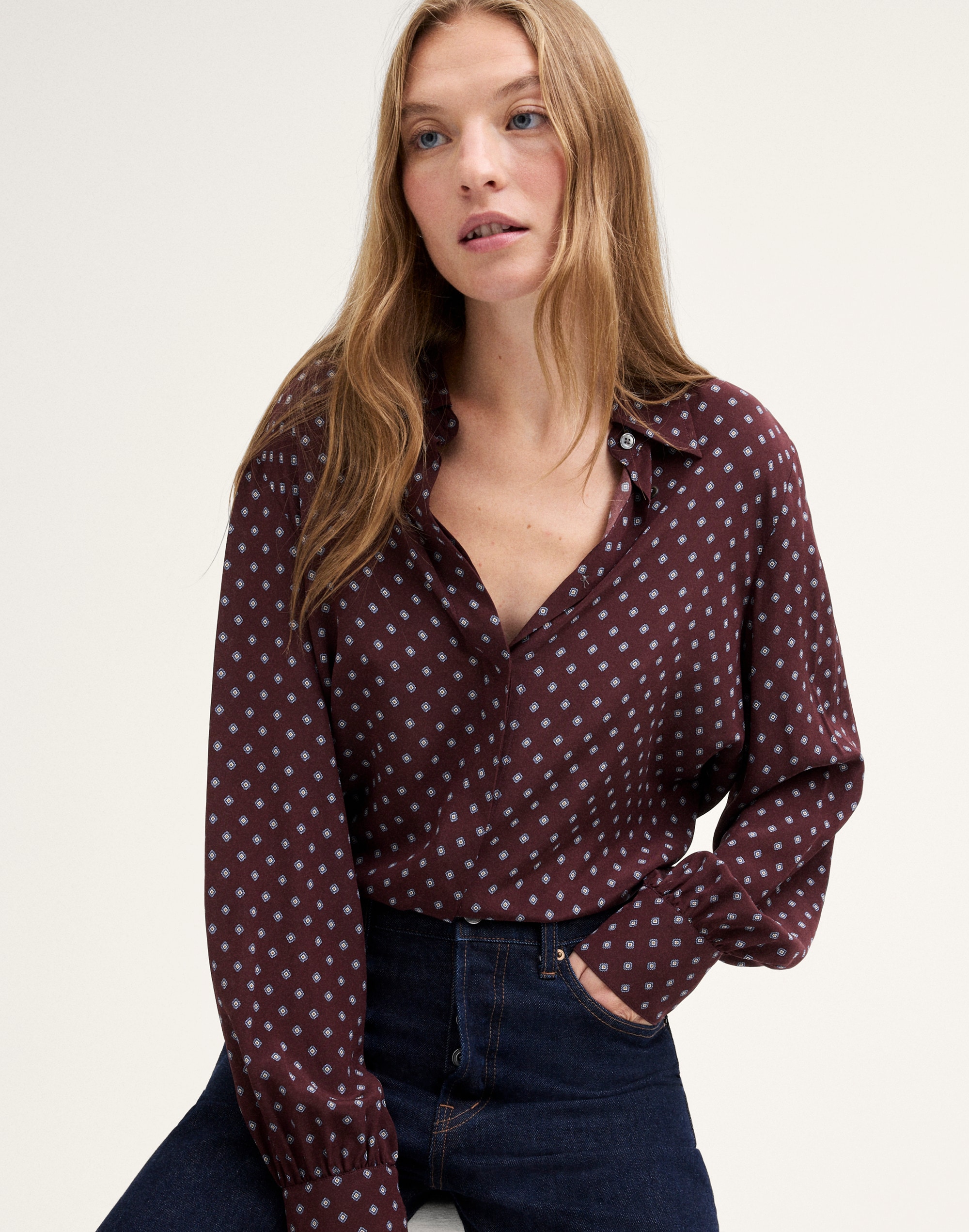 Silk Button-Up Shirt