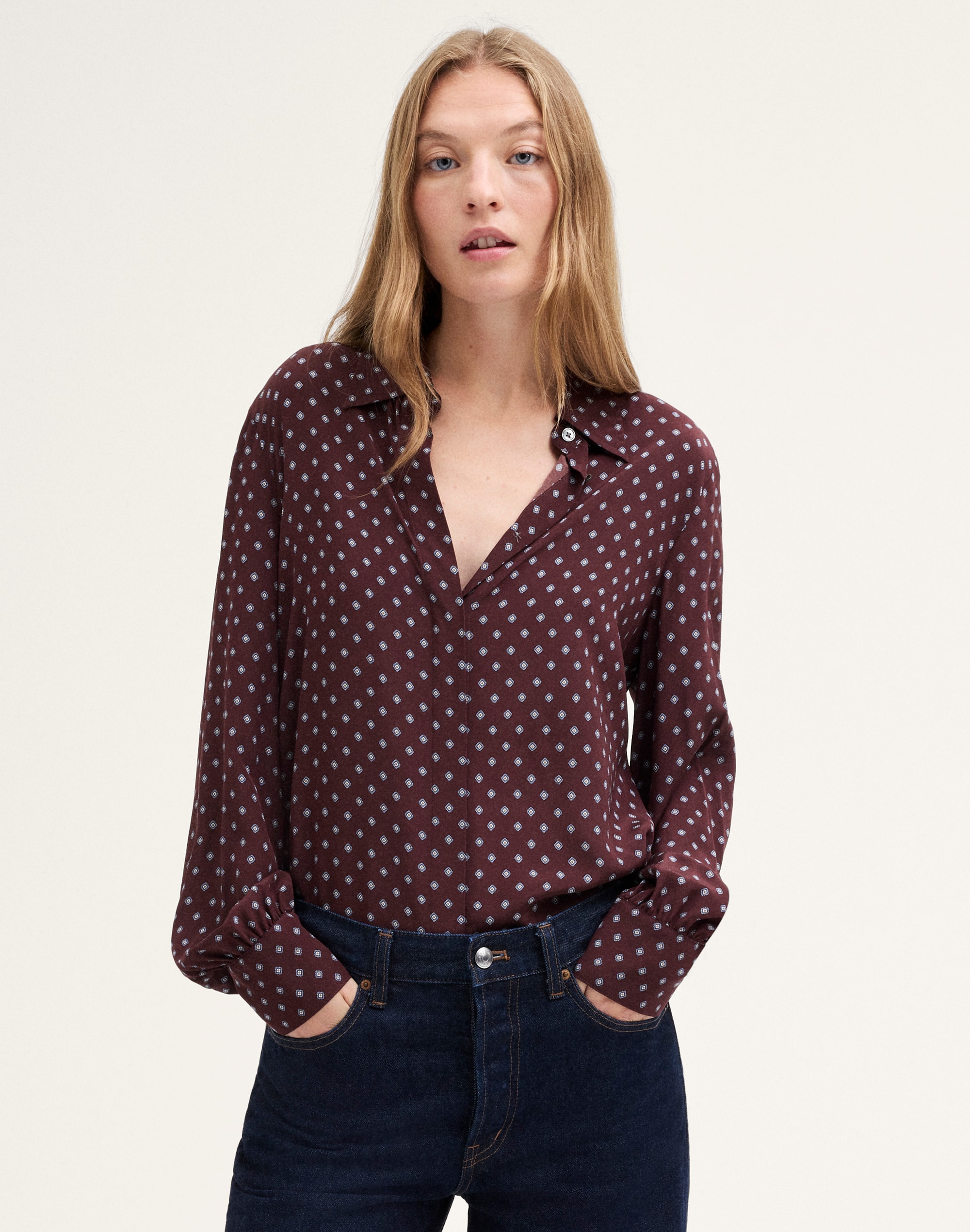 Silk Button-Up Shirt