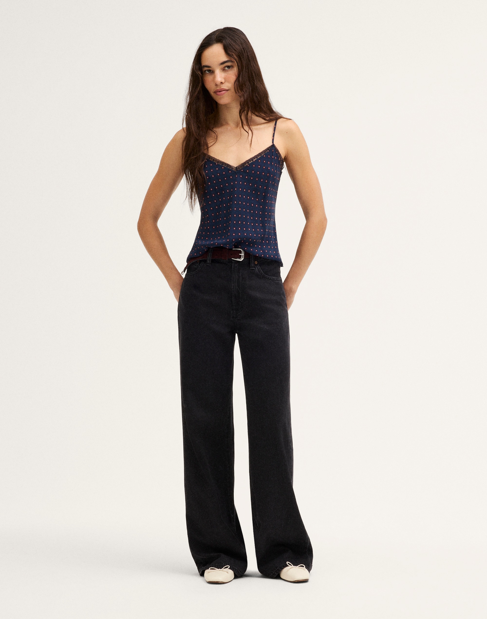 Lace-Trim V-Neck Cami Top