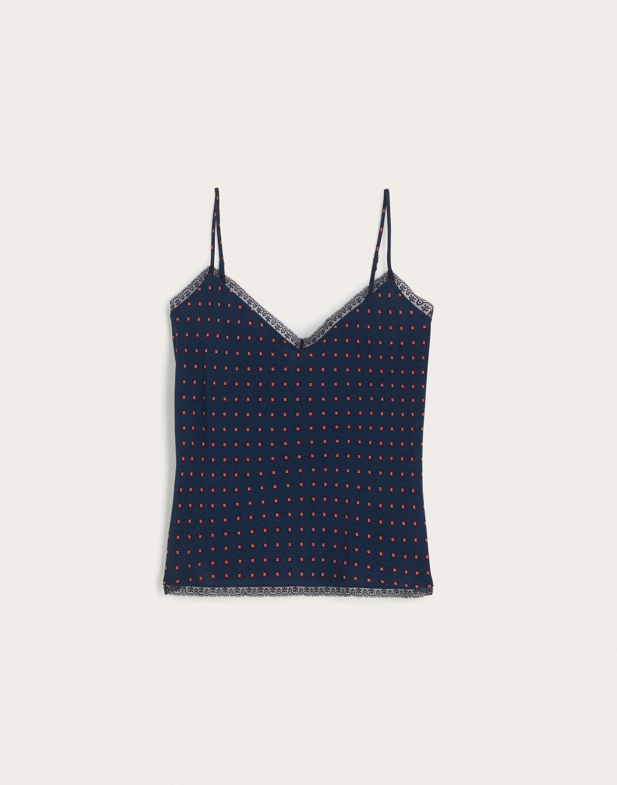 Lace-Trim V-Neck Cami Top