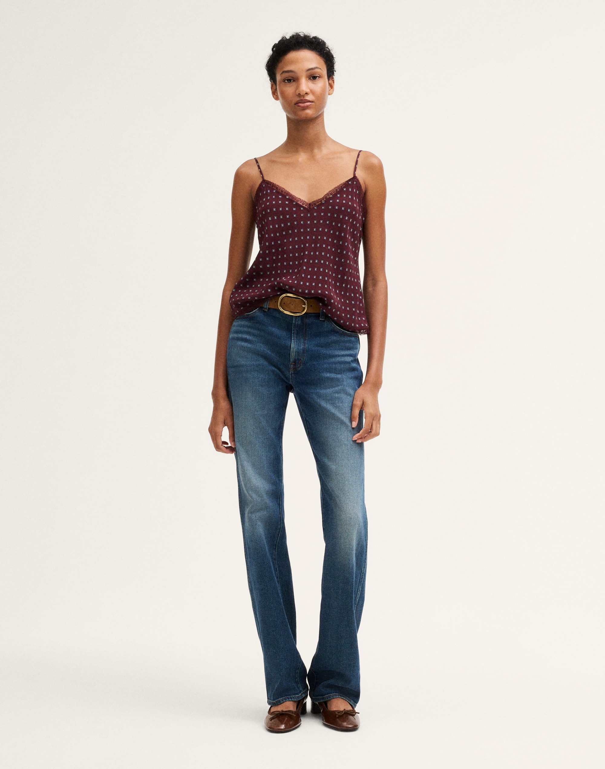 Lace-Trim V-Neck Cami Top