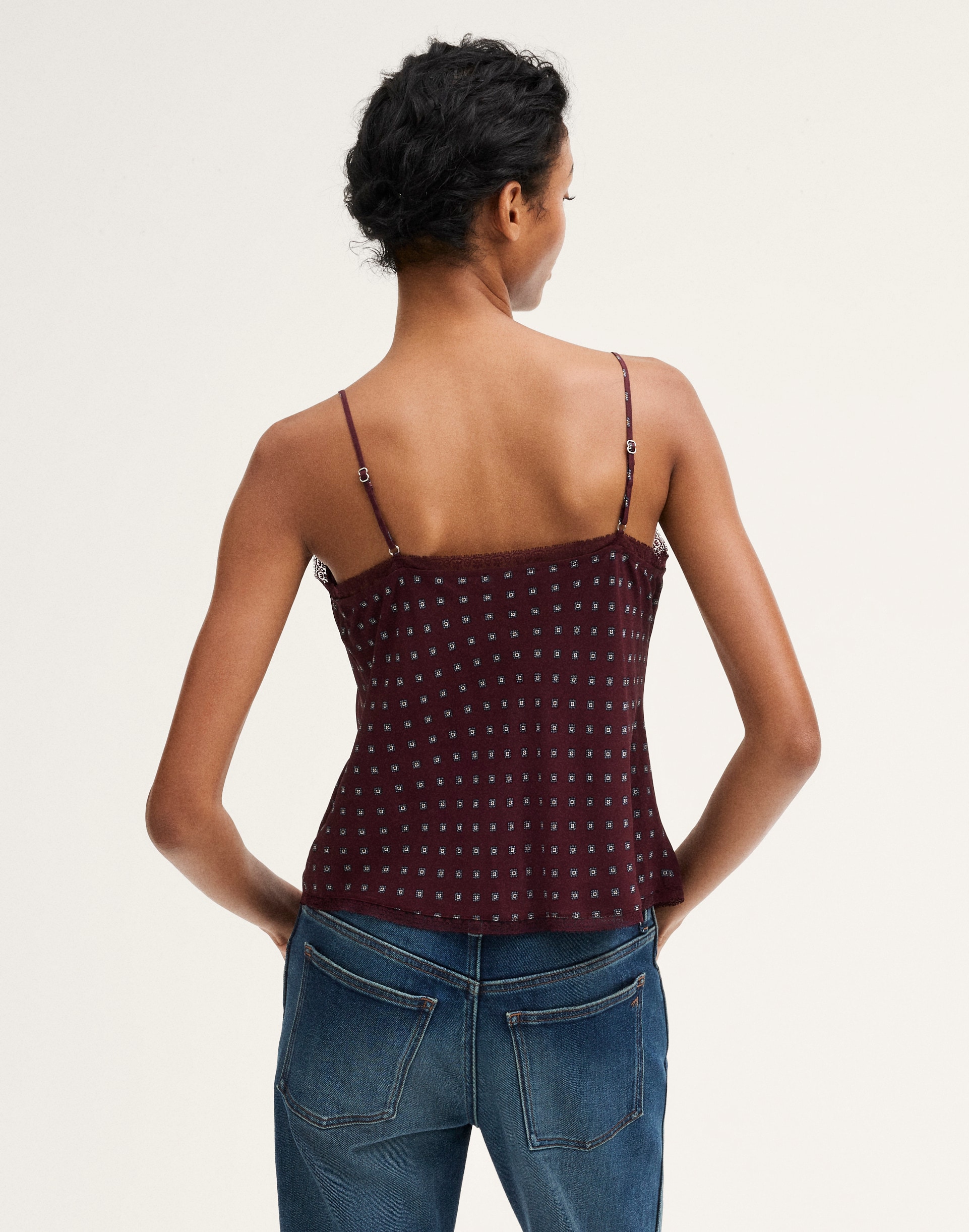 Lace-Trim V-Neck Cami Top