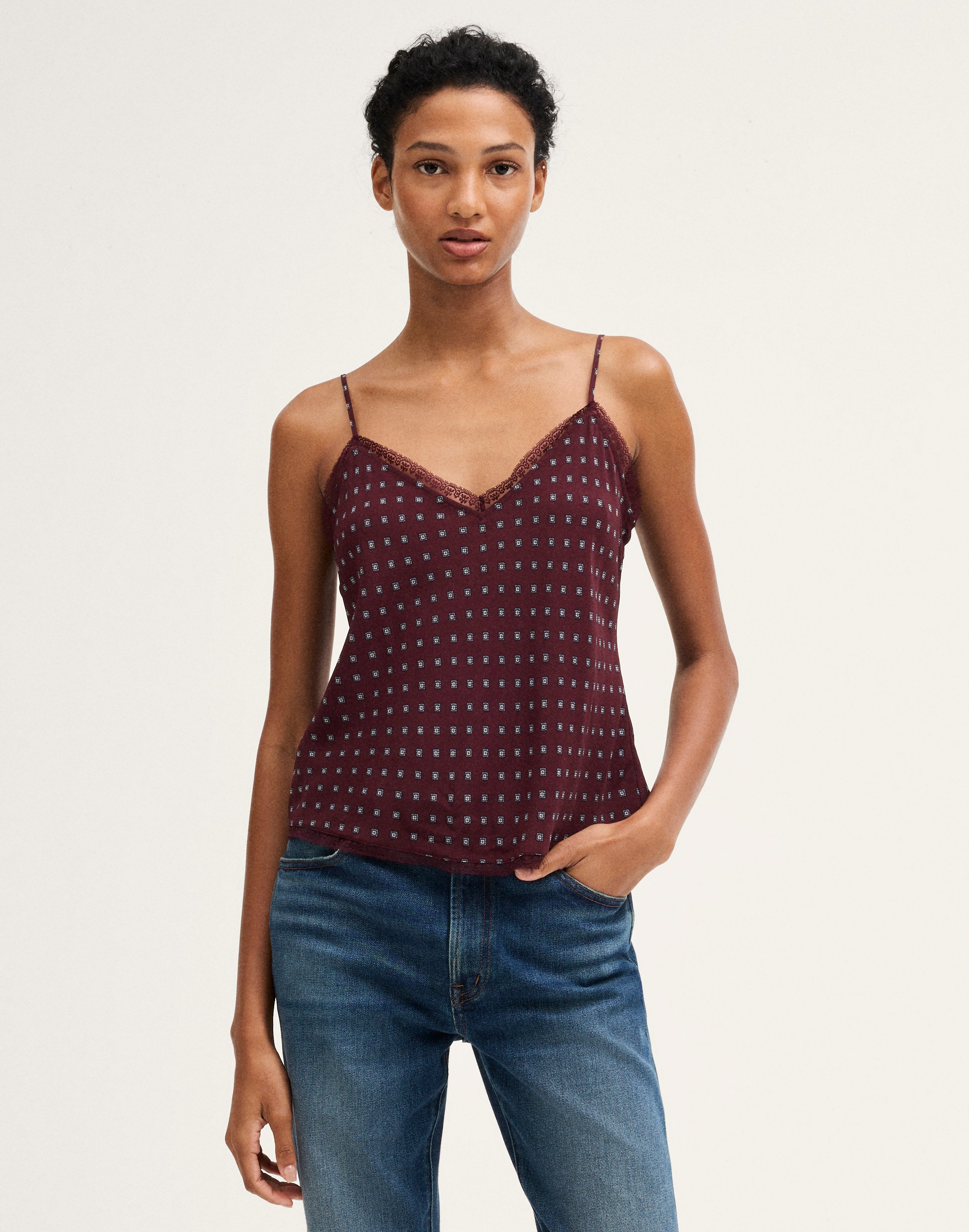 Lace-Trim V-Neck Cami Top by Madewell