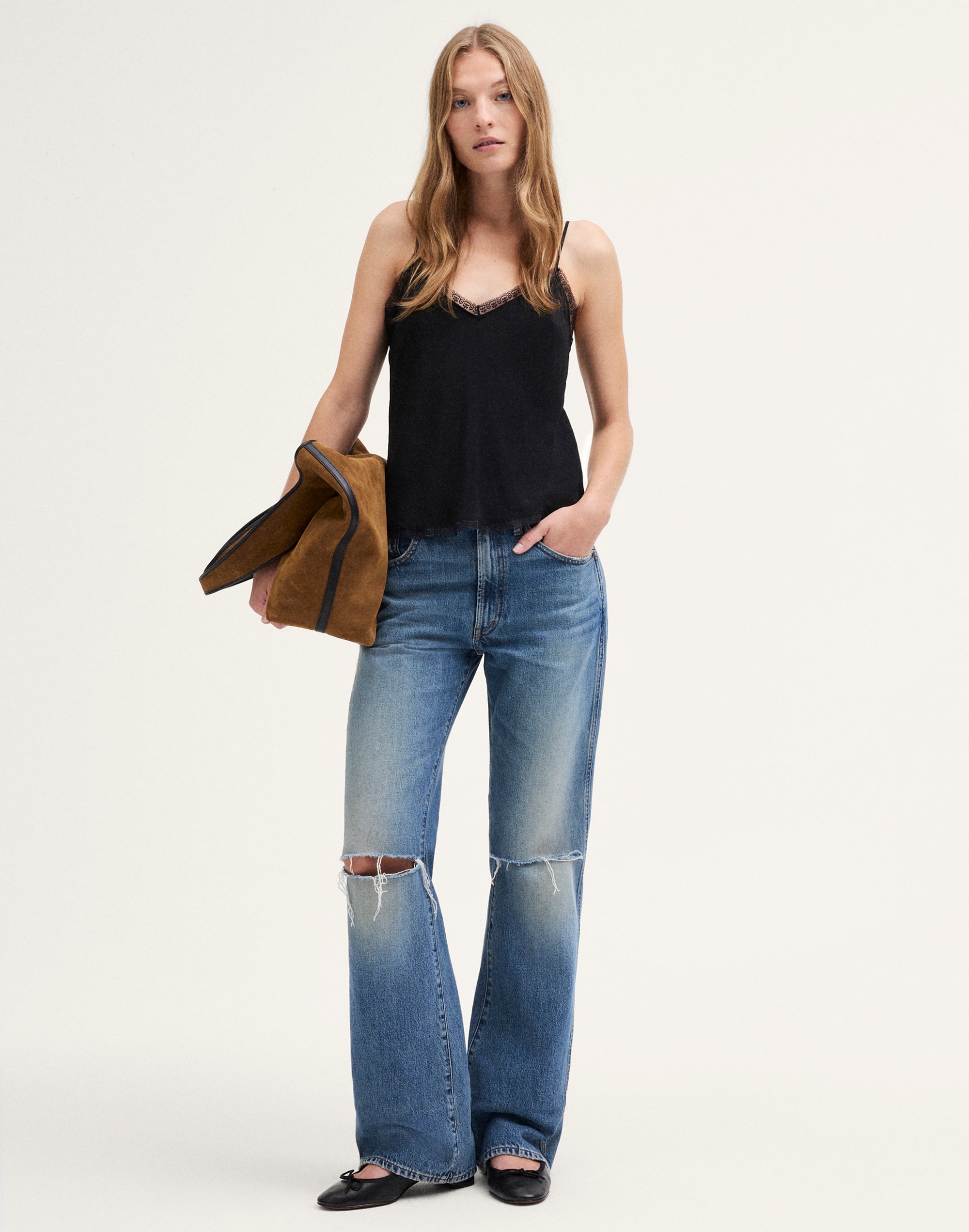 Lace-Trim V-Neck Cami Top