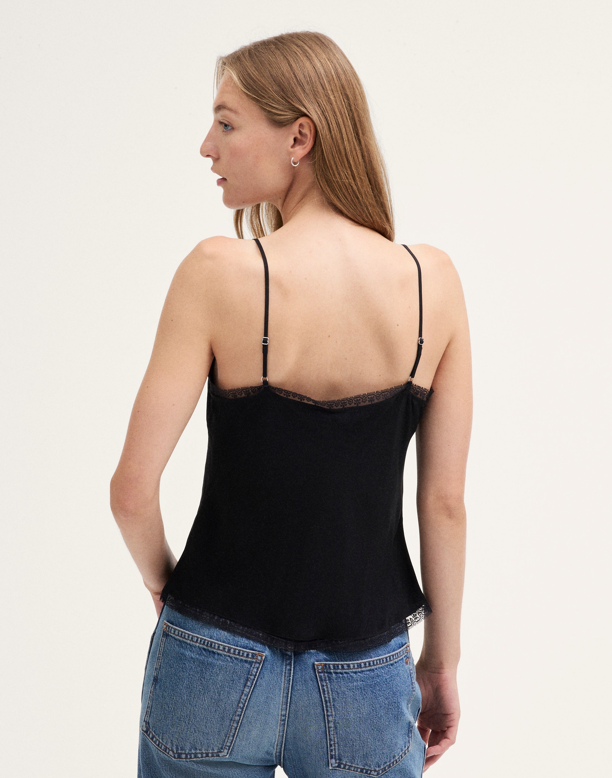 Lace-Trim V-Neck Cami Top