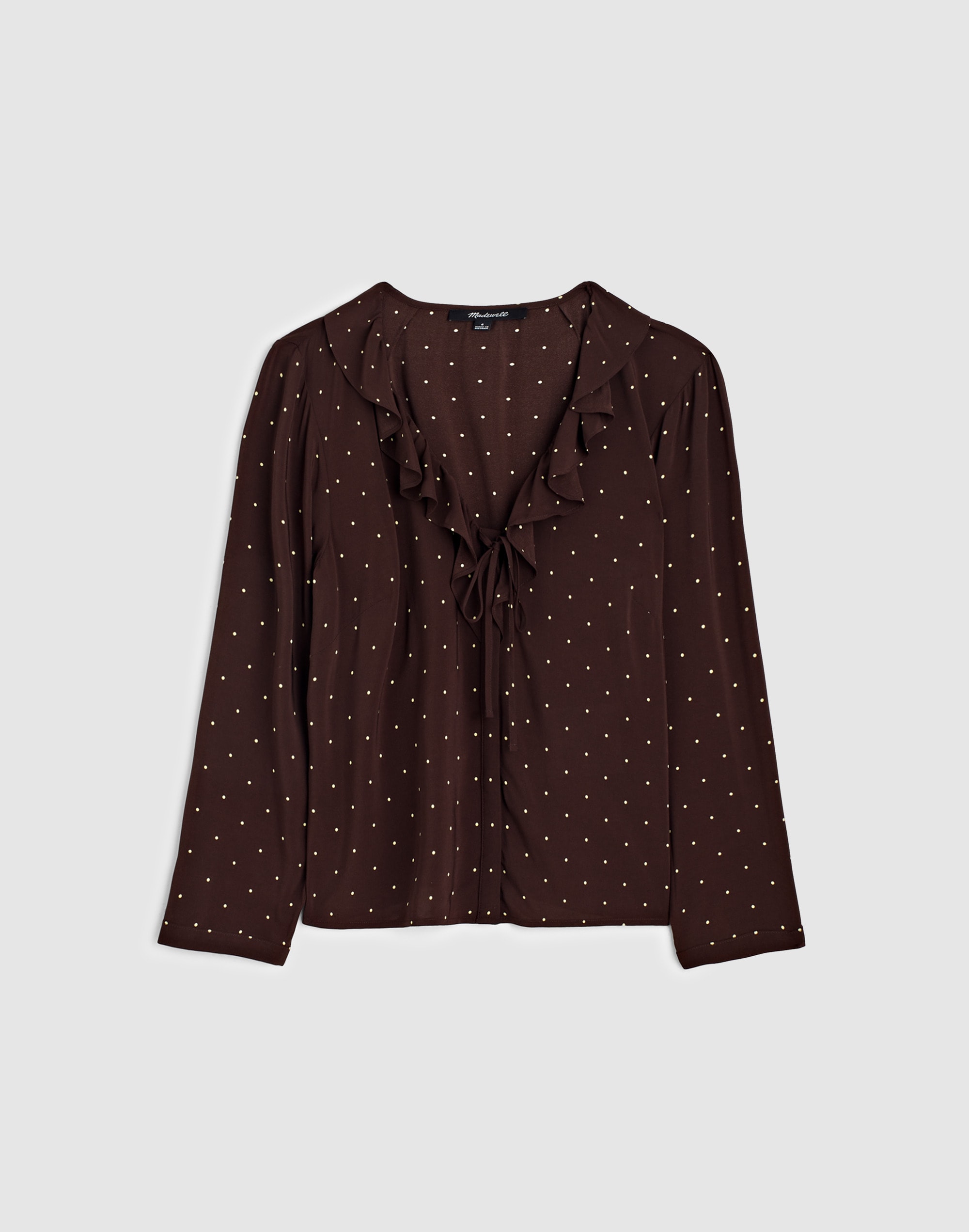 Ruffled V-Neck Long-Sleeve Top