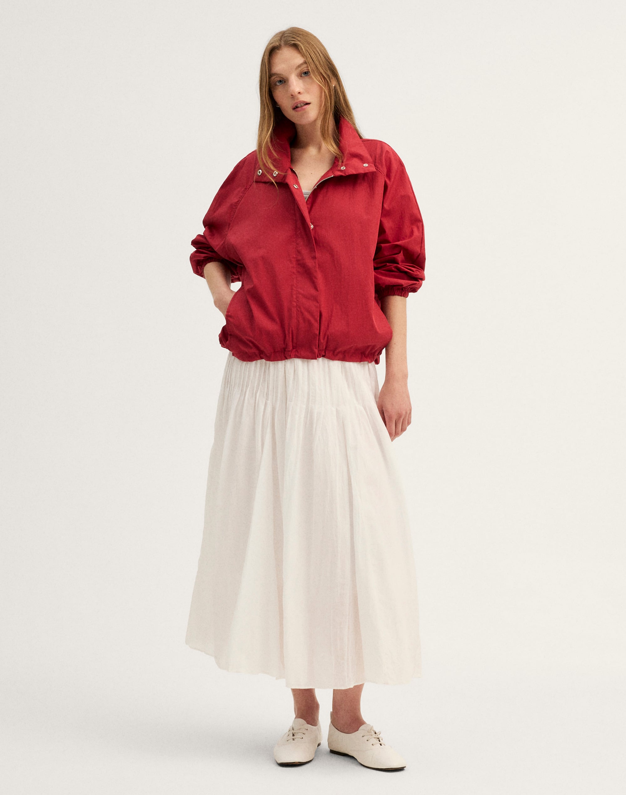 Funnel-Neck Windbreaker Jacket