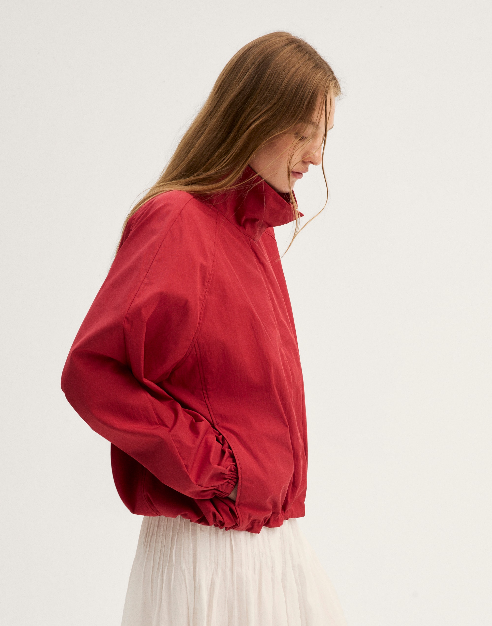 Funnel-Neck Windbreaker Jacket