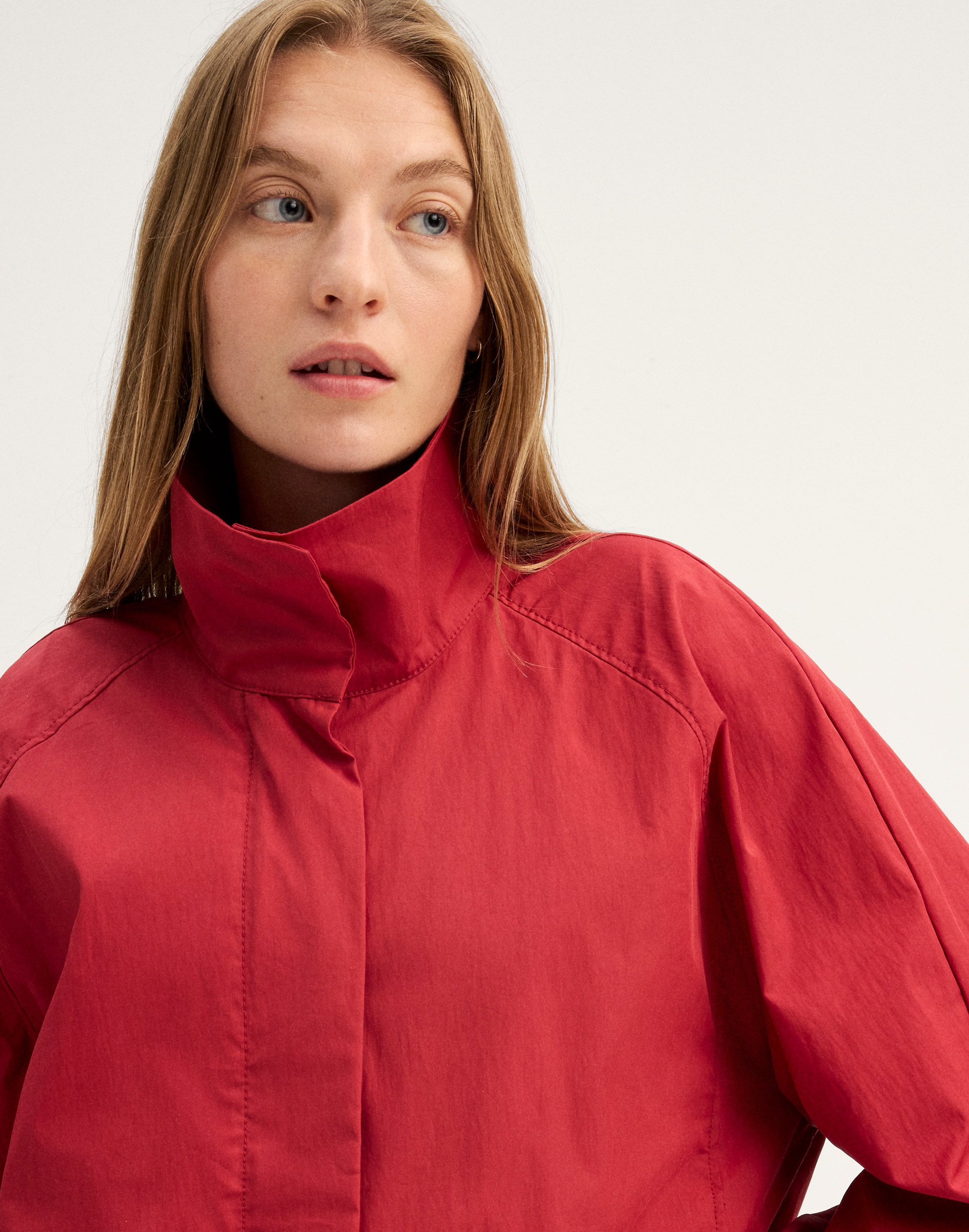 Funnel-Neck Windbreaker Jacket