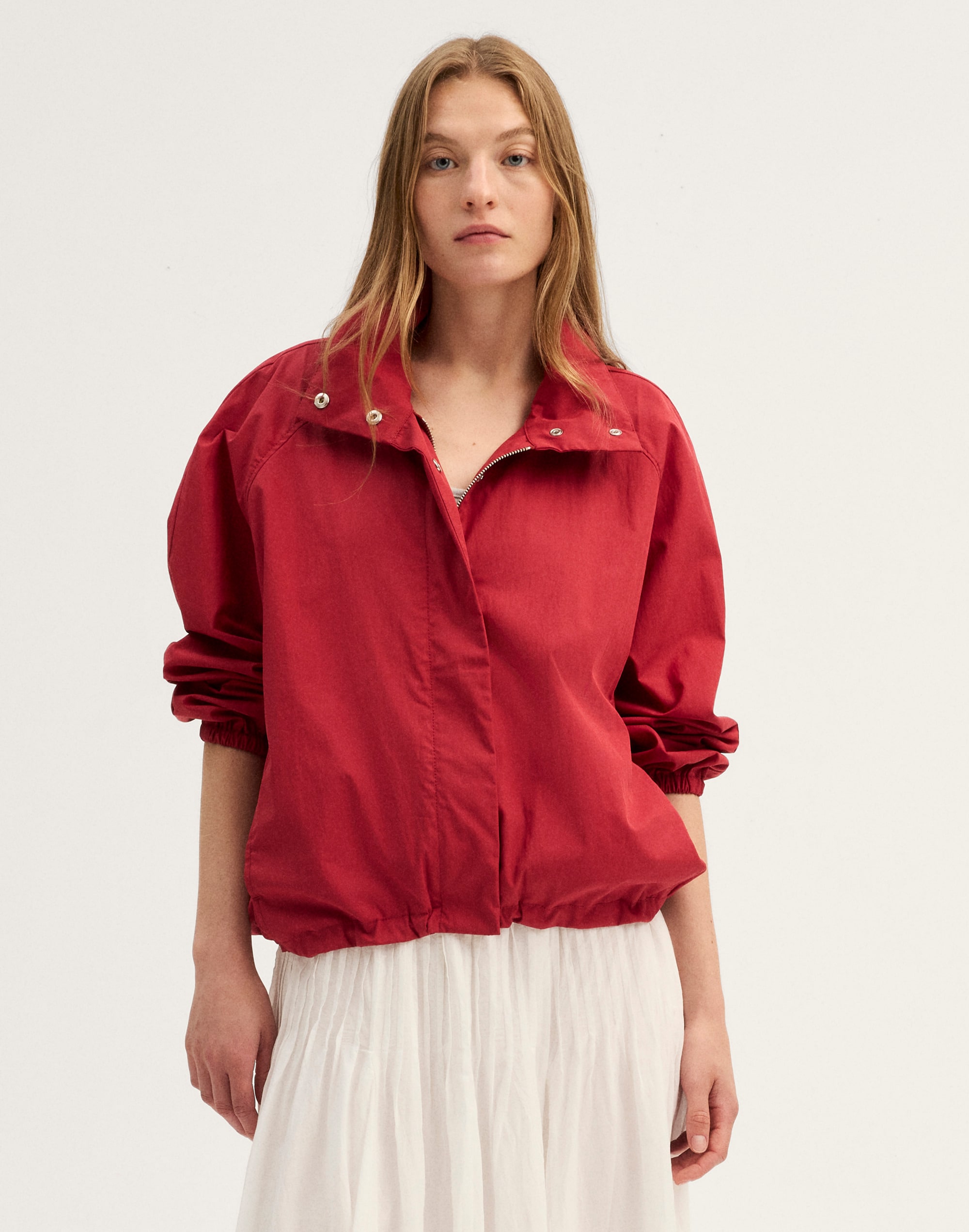 Funnel-Neck Windbreaker Jacket