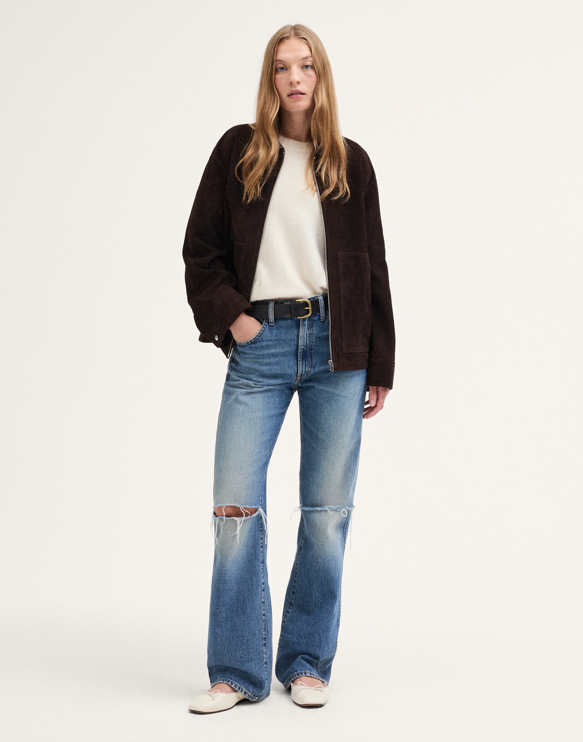 Patch-Pocket Jacket in Suede