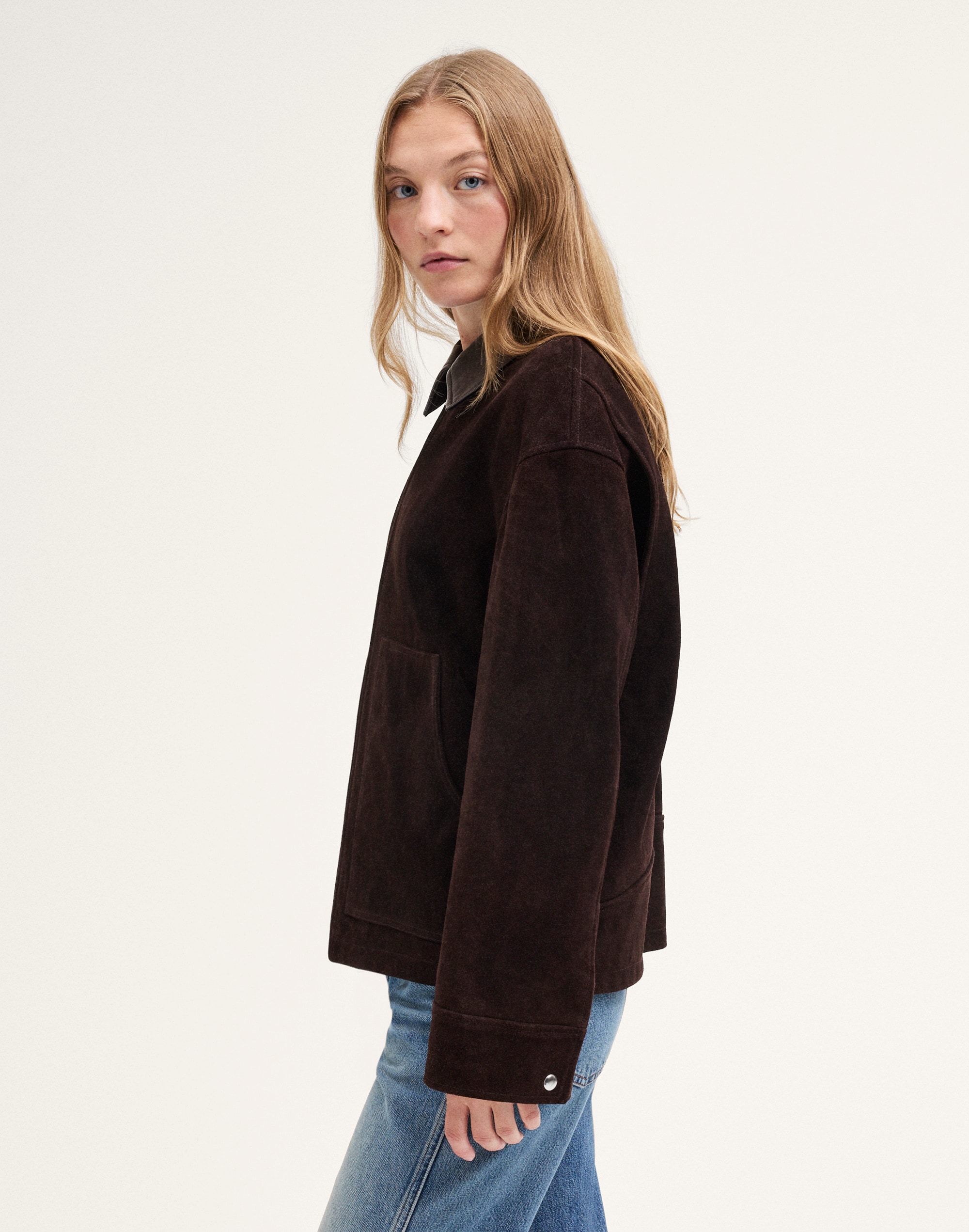 Patch-Pocket Jacket in Suede
