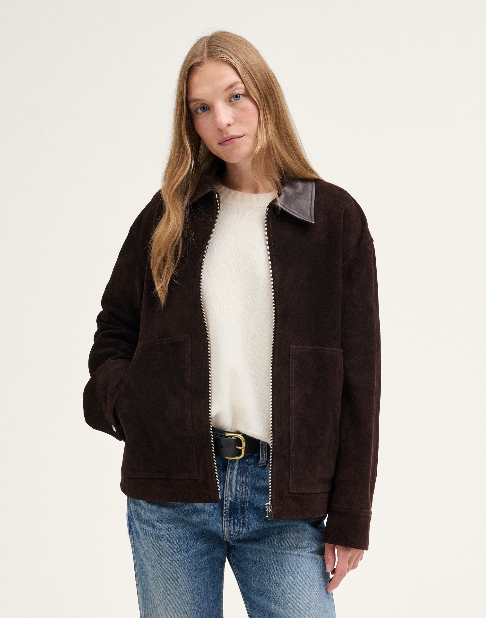 Patch-Pocket Jacket in Suede