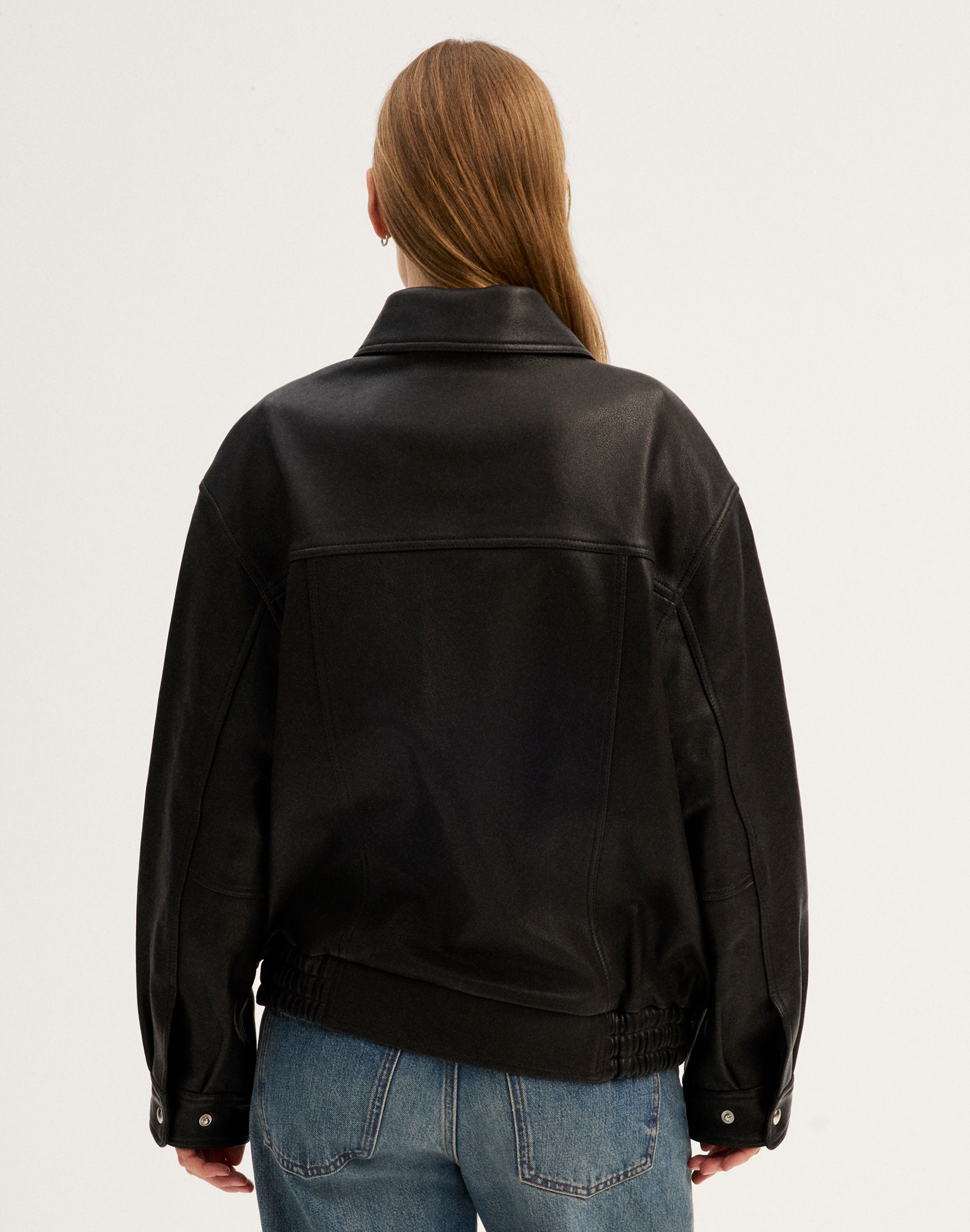 Utility Bomber Jacket in Leather